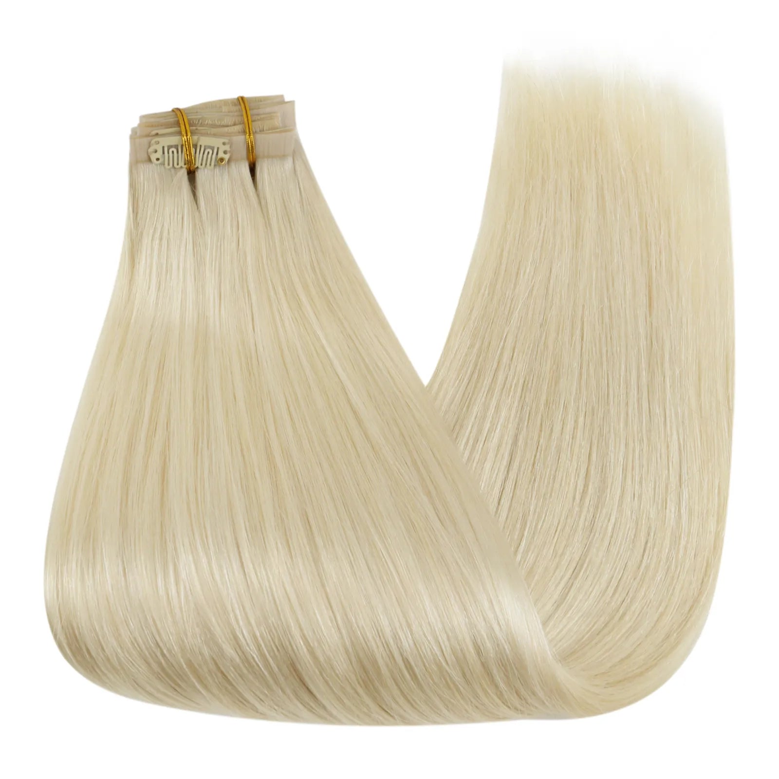 blonde clip in extensions real human hair