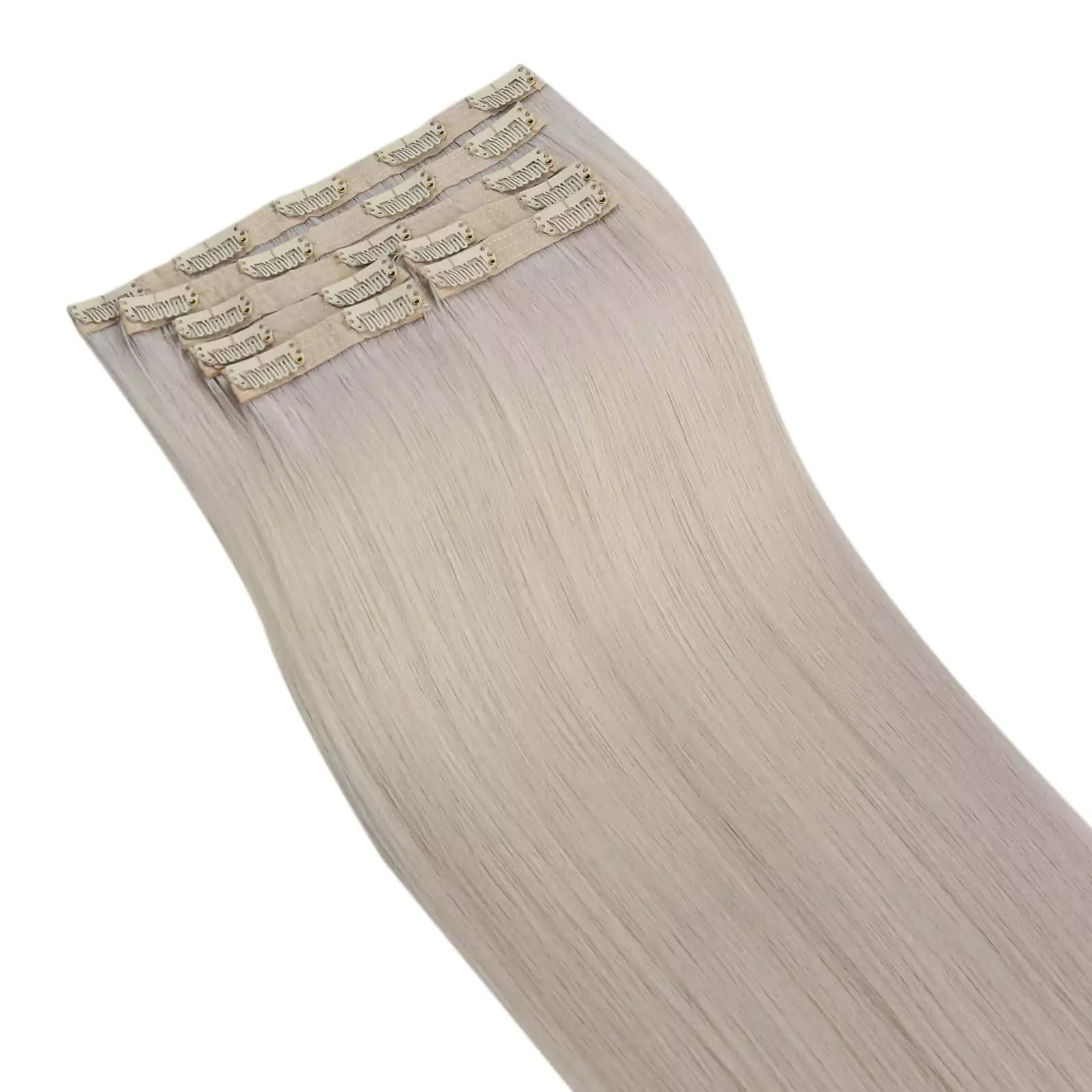 clip in real hair extensions white blonde