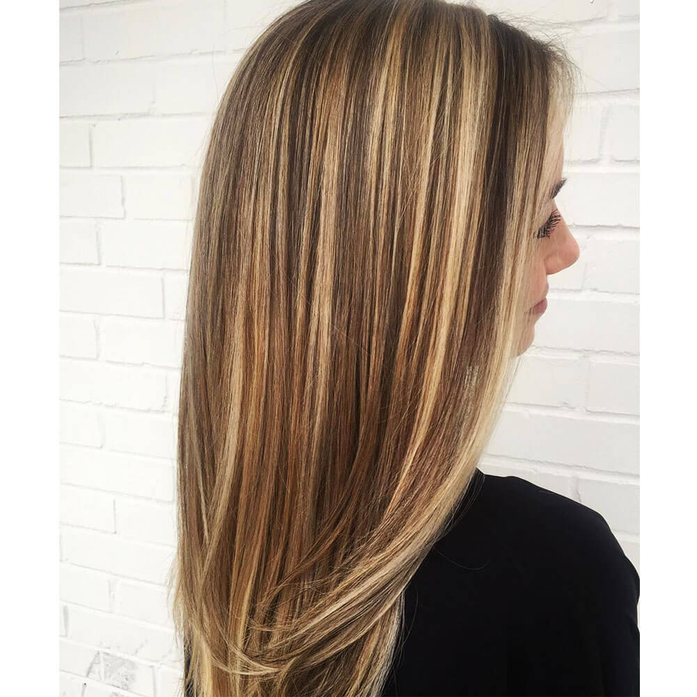 human hair wig highlighted color 2/27/613