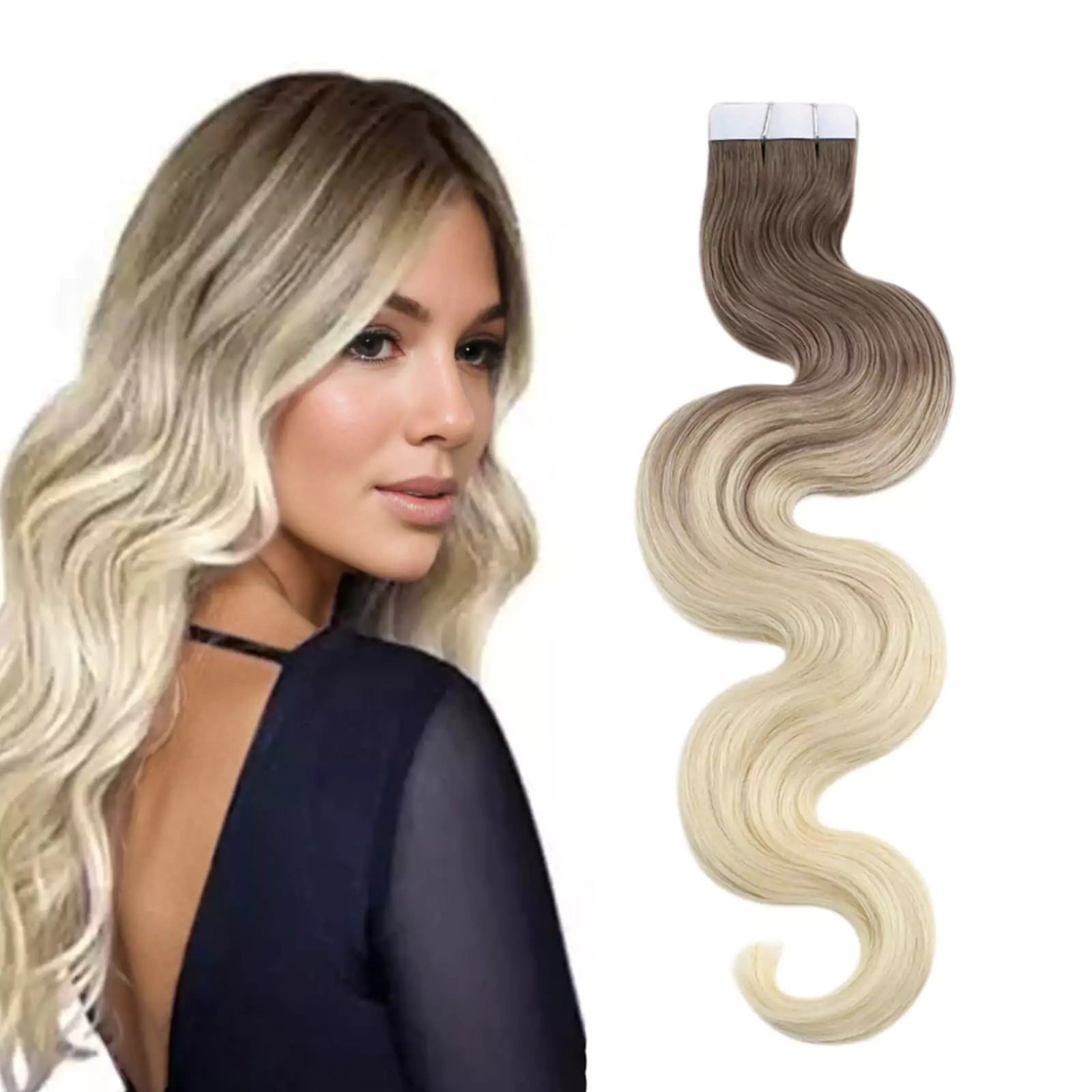 Injection Tape in Hair Extensions Virgin Human Hair Body Wave