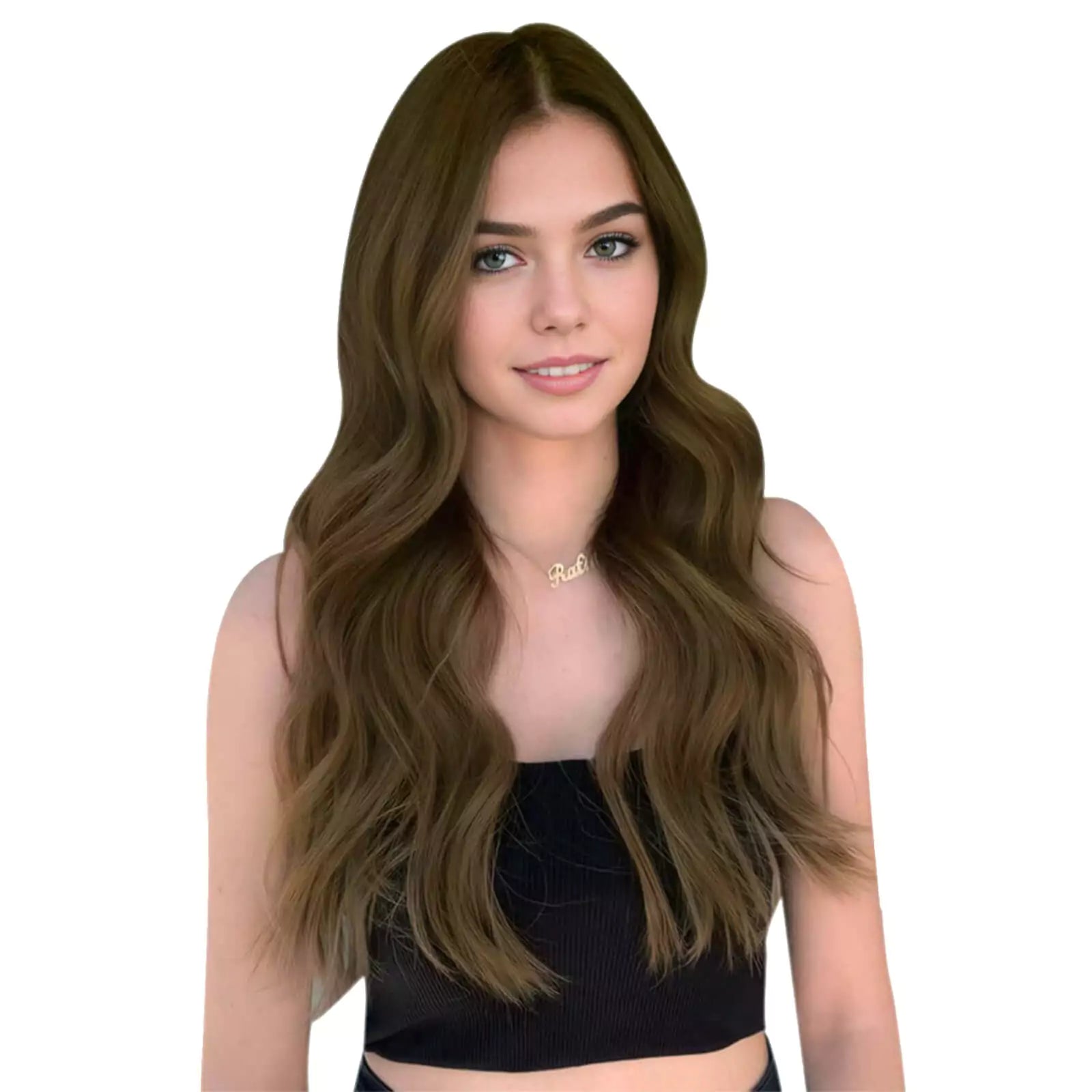 Genius Weft Extensions Human Hair Bundles Beach Wavy Dark Brown