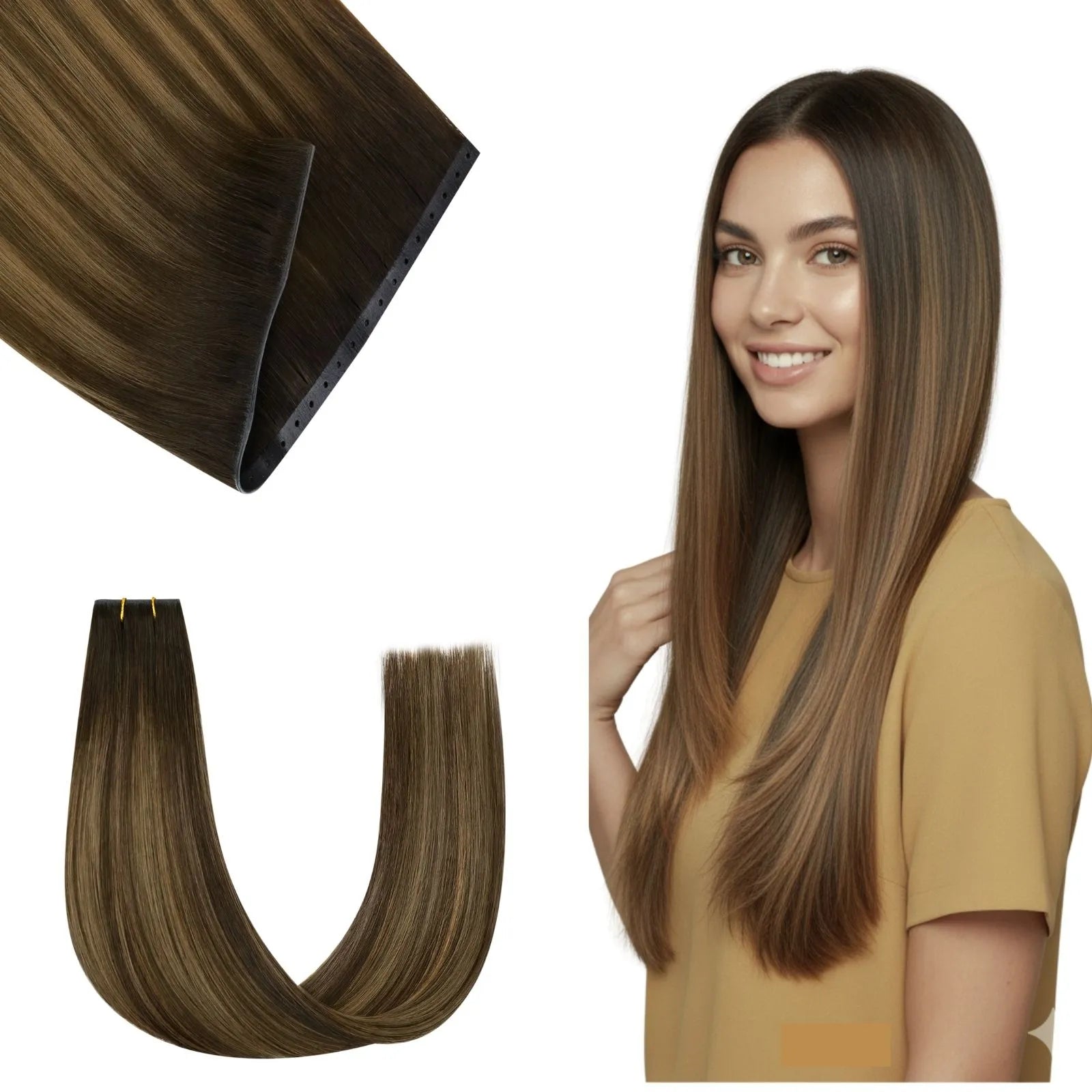 butterfly weft brown human hair bundles