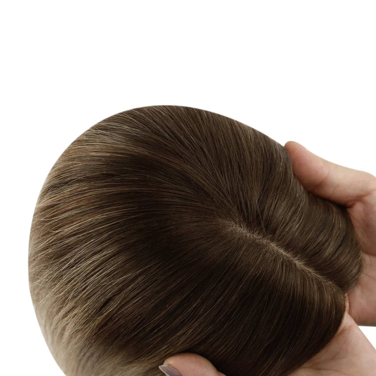 fishnet human hair topper balayage brown