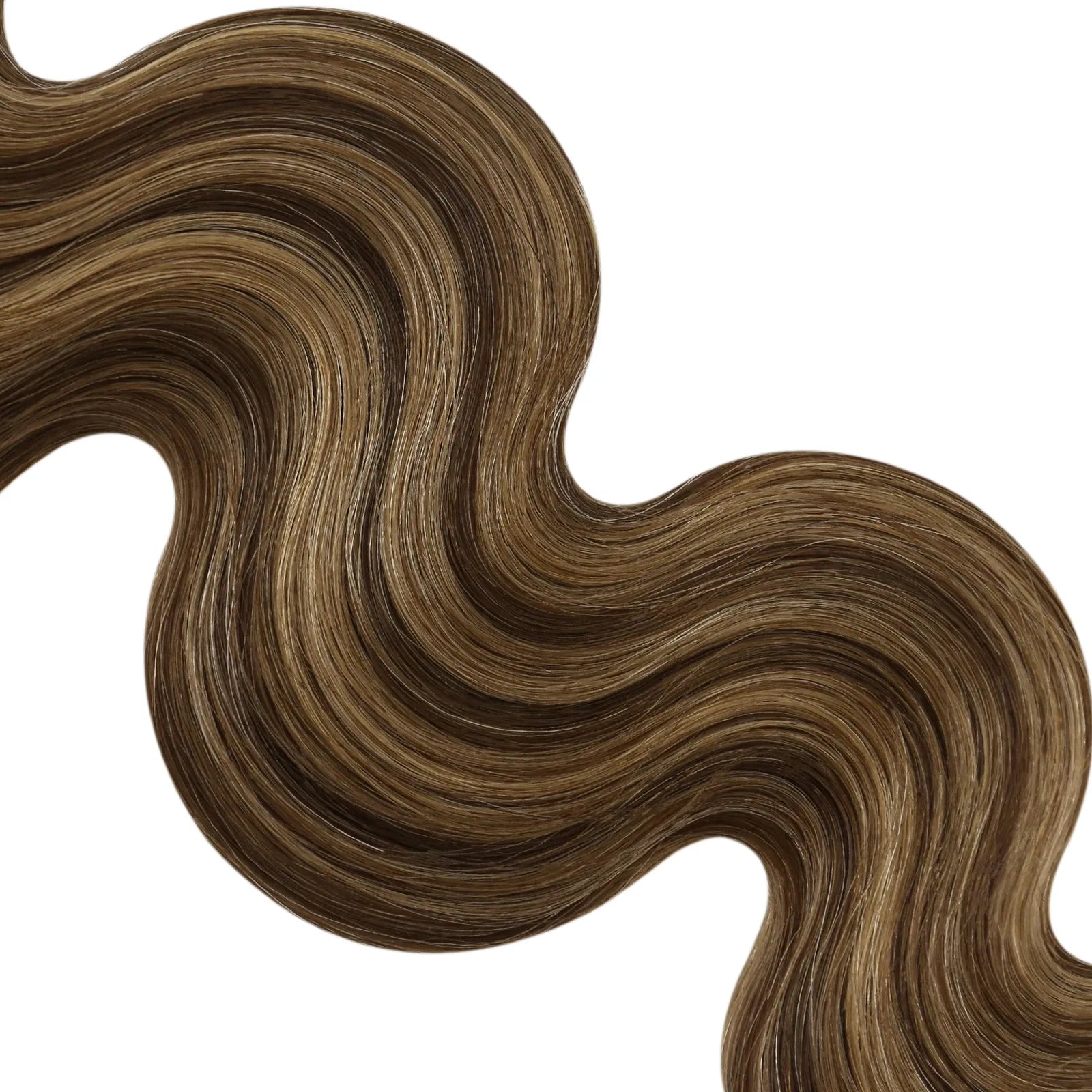wavy butterfly weft hair extensions brown with blonde