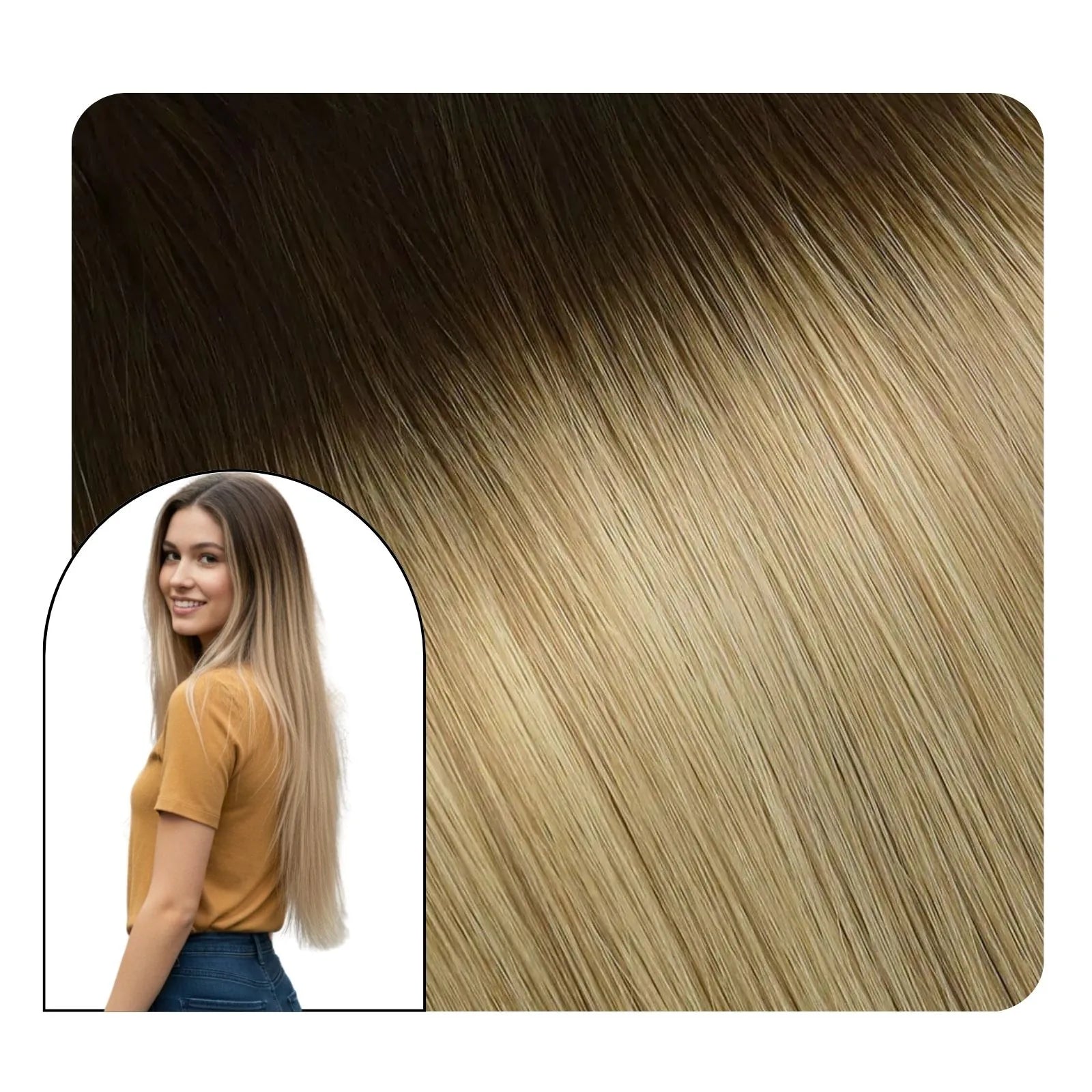 butterfly hair exttensions balayage brown with blonde