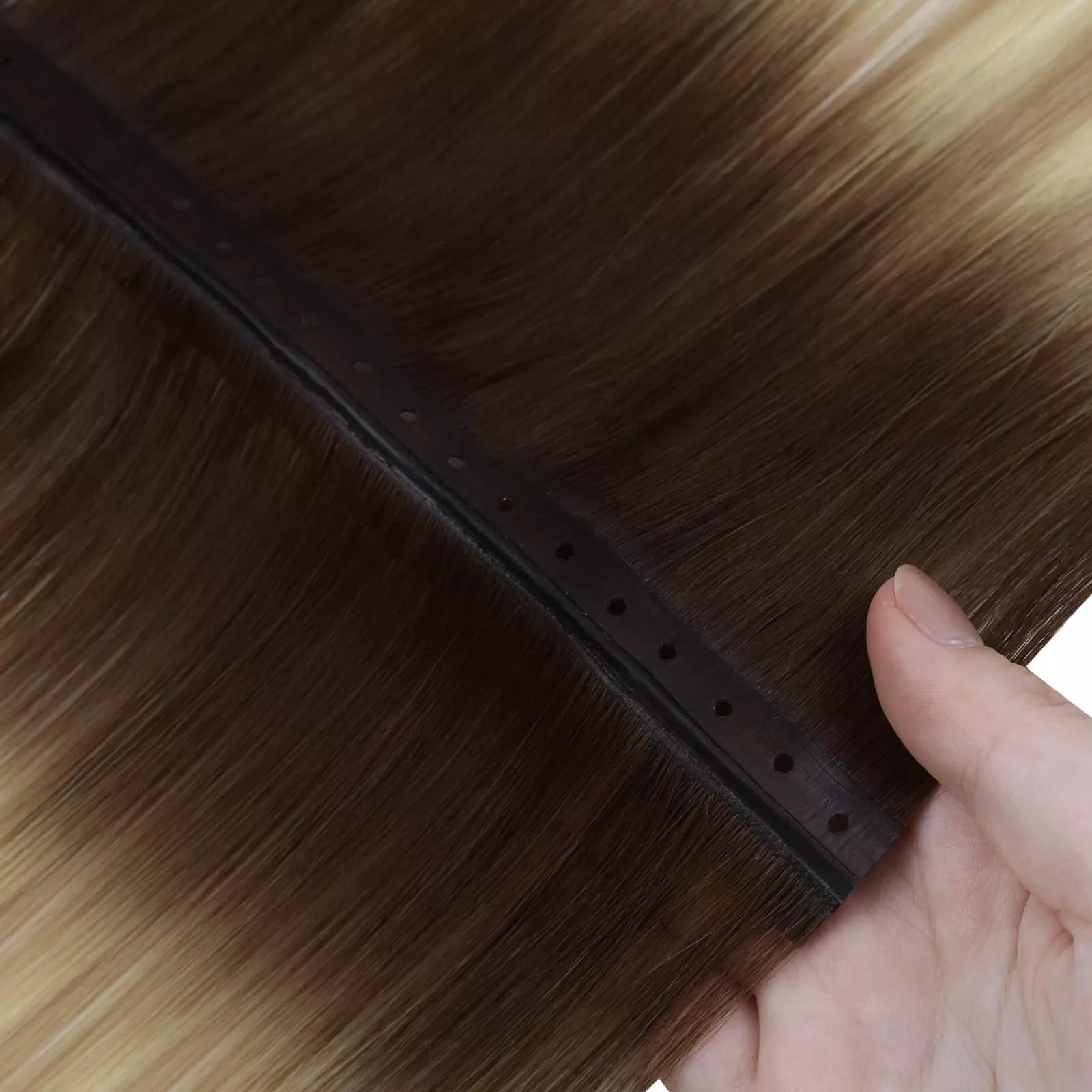 injection weft hair extensions with holes for women