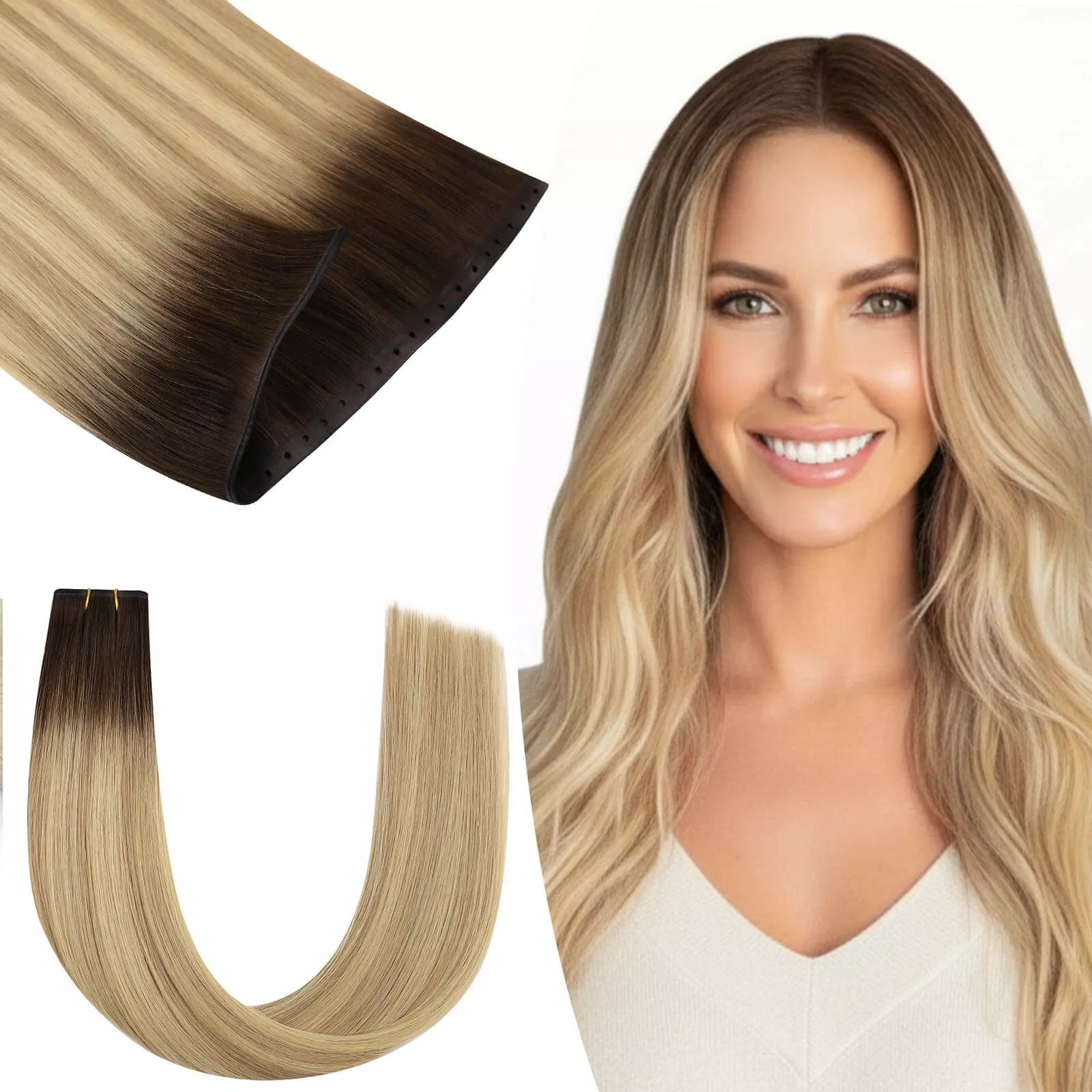 butterfly weft extensions real human hair for women