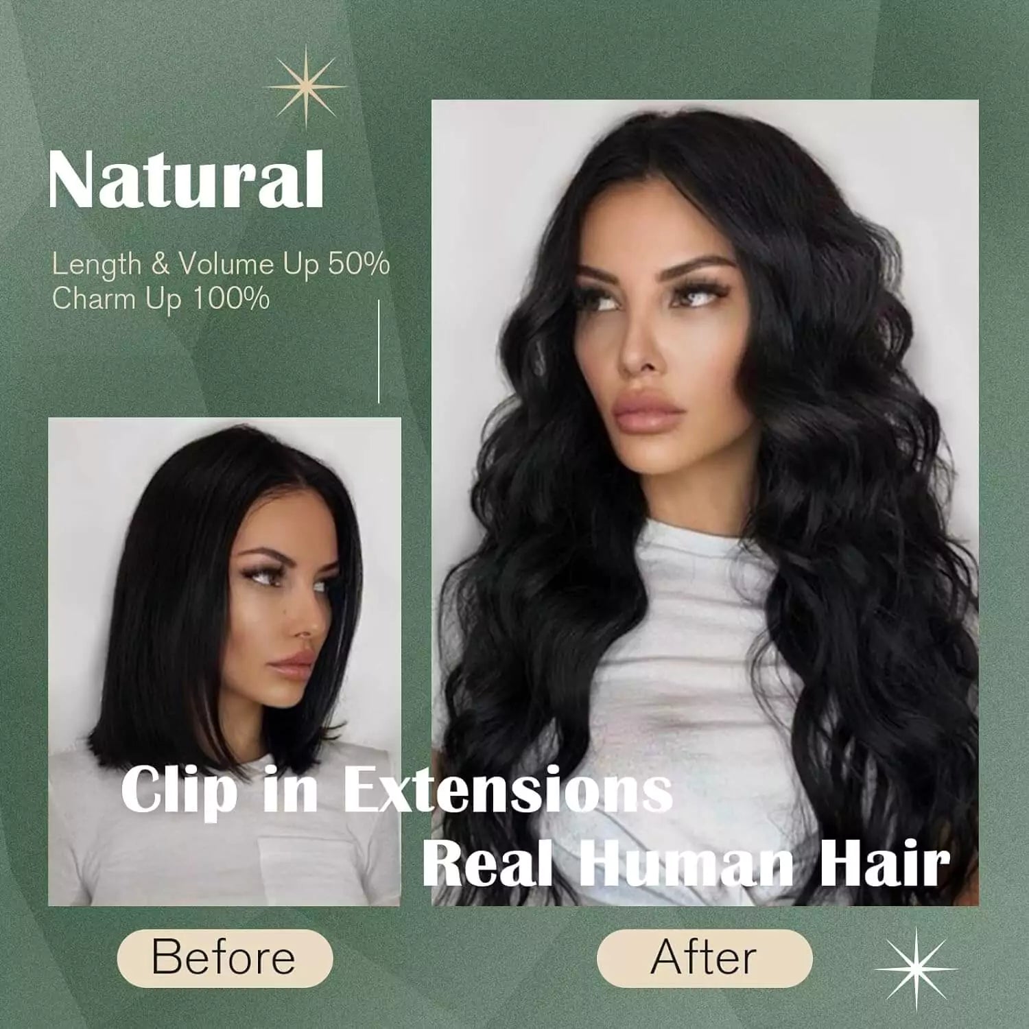 clip in hair before and after