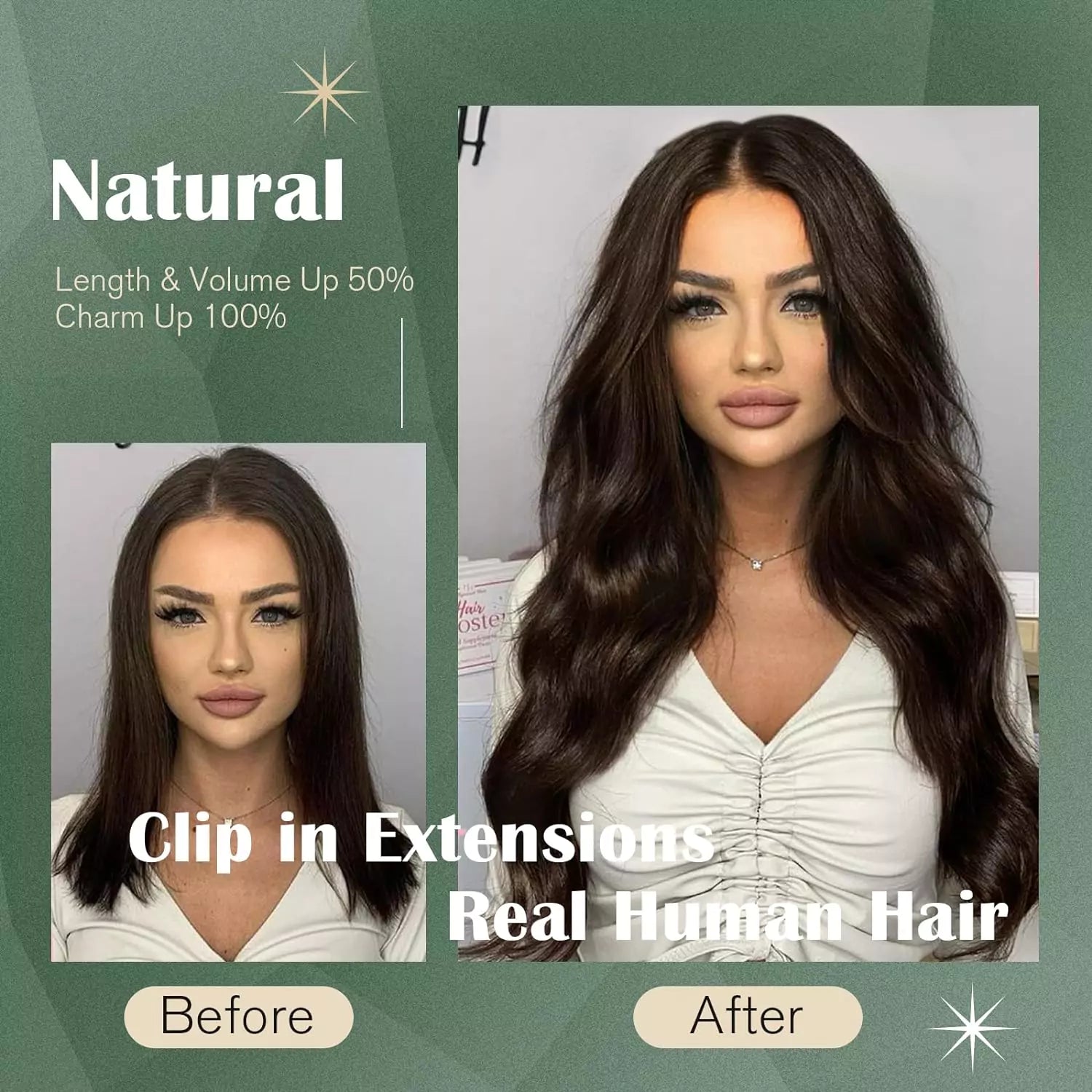 clip in hair extensions before and after