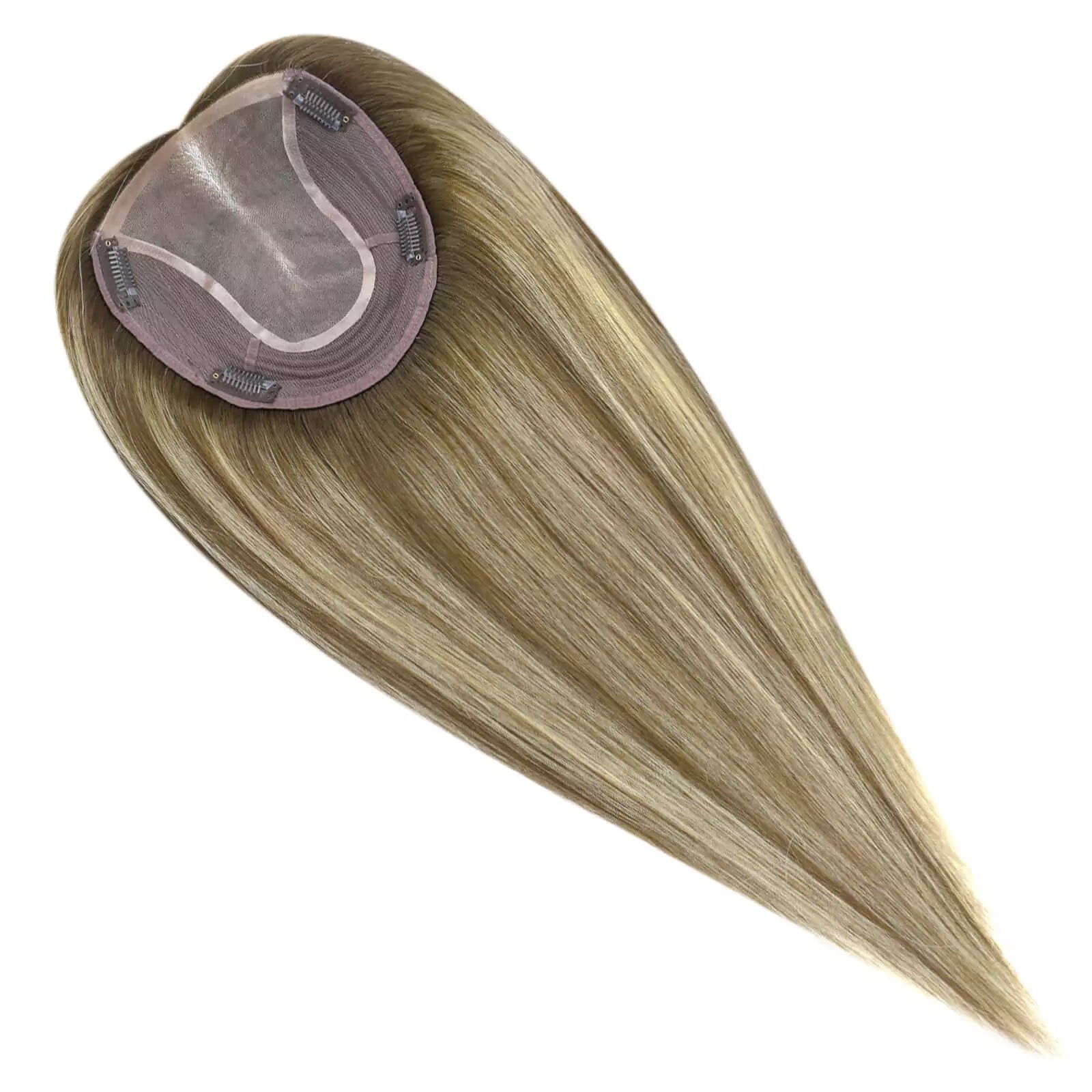 invisible virgin human hairpieces with clips balayage color