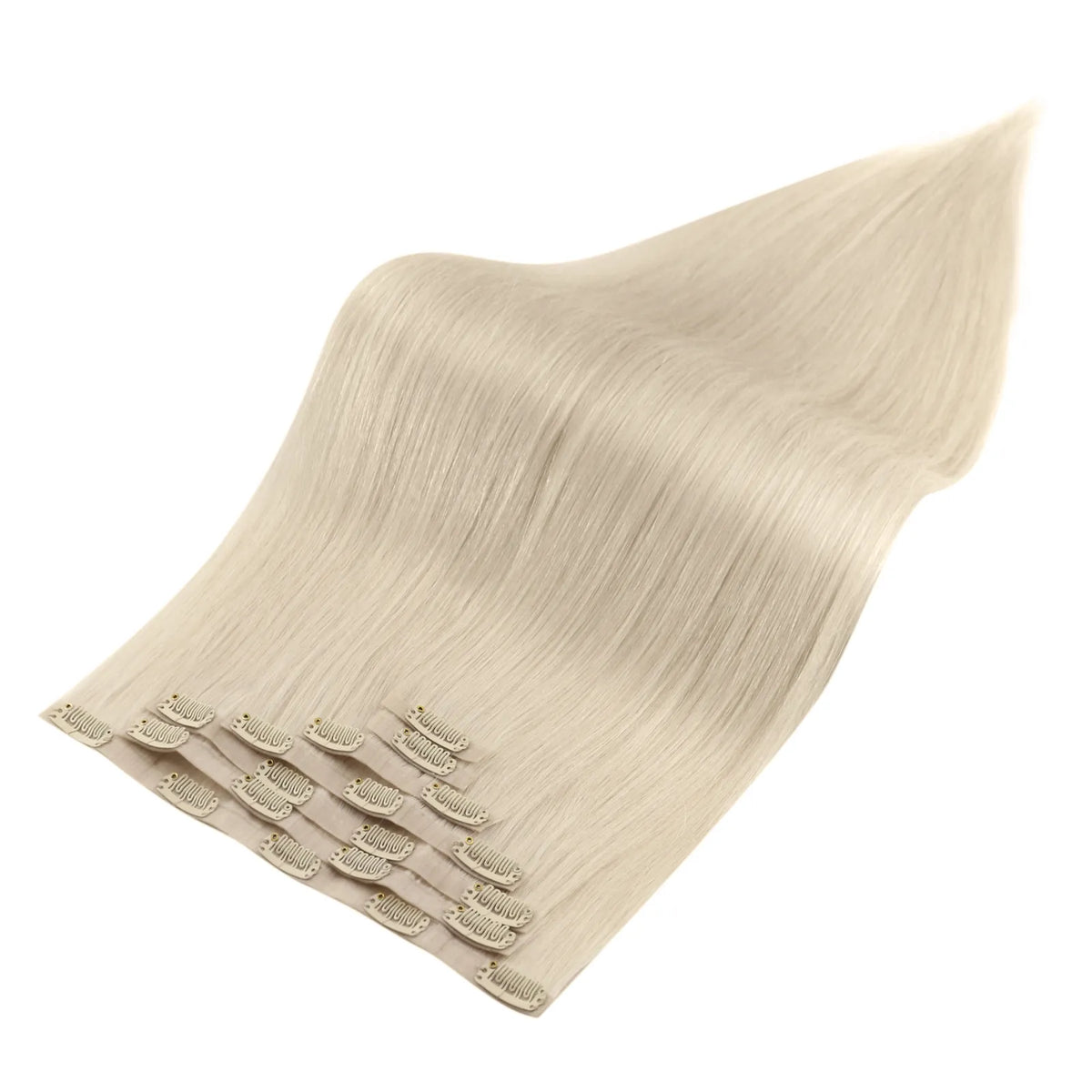 Invisible PU Weft Clip in Extensions Blonde Injection PU Clip Ins 100% Real Human Hair #60