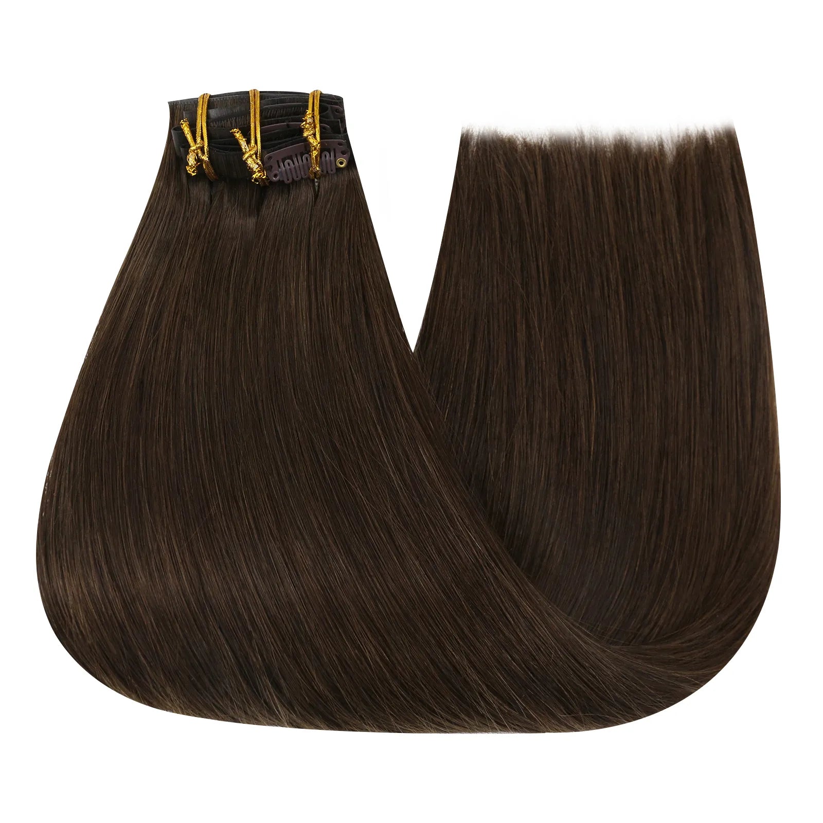 seamless clip in extensions light brown