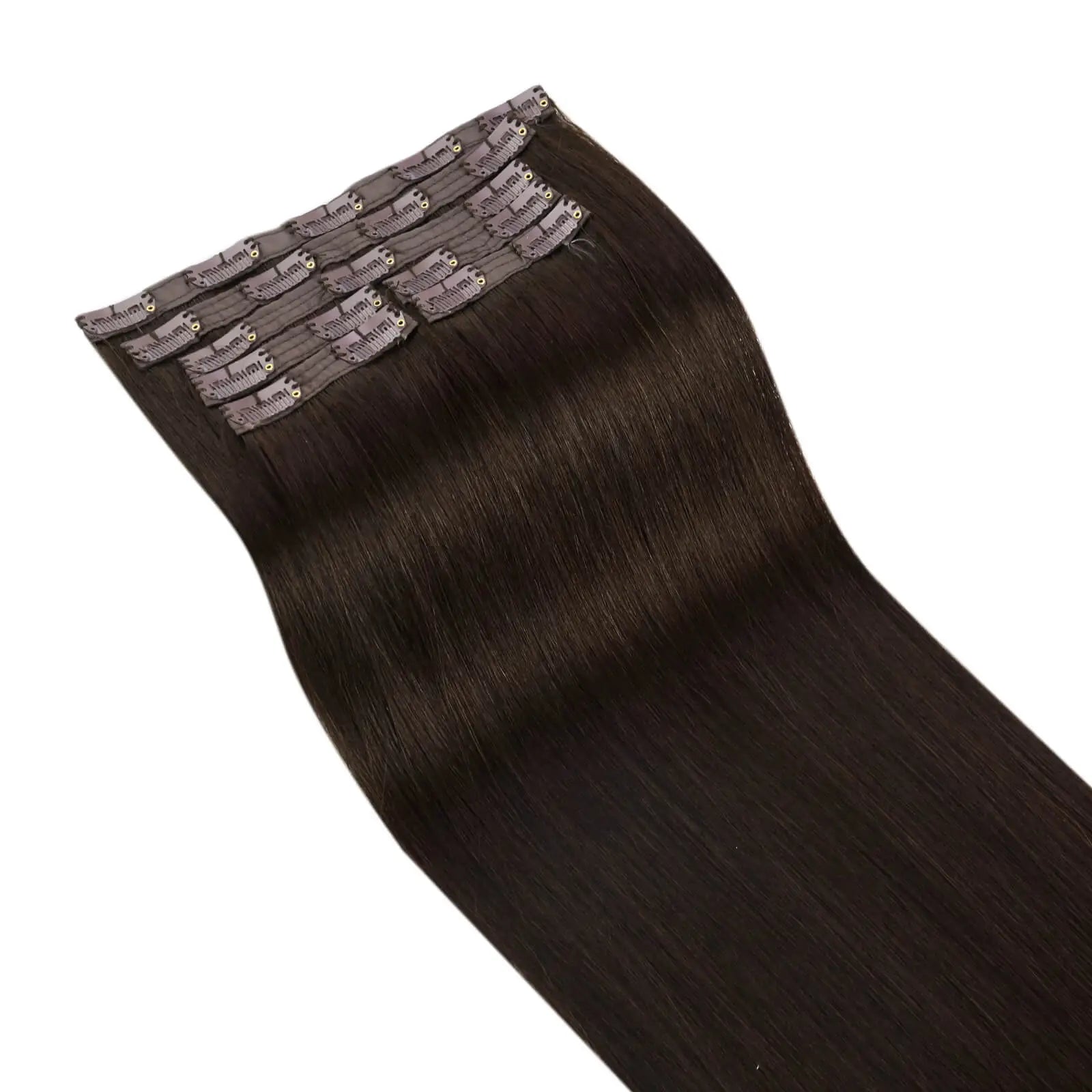 clip in hair extensions brown remy human hair