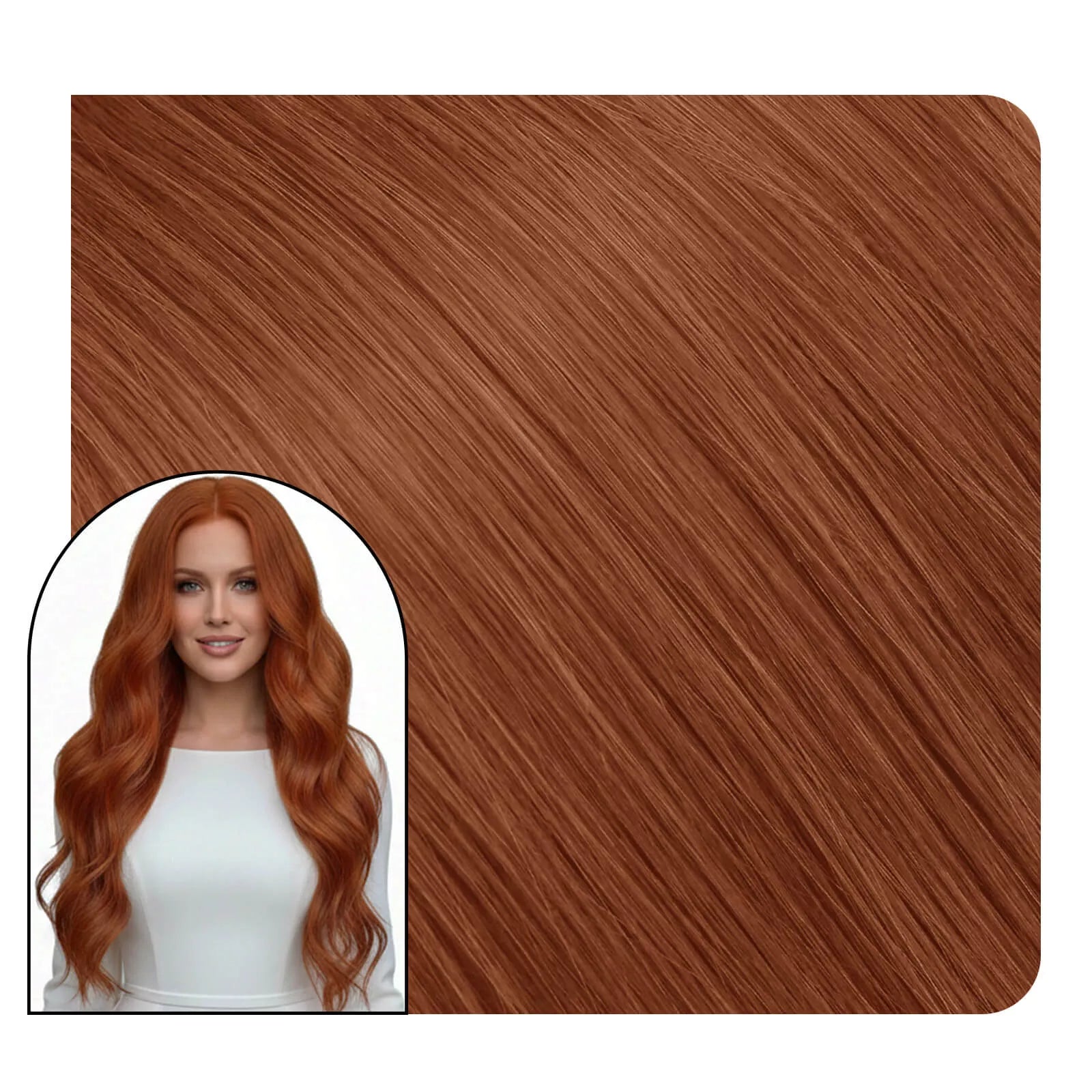 copper color butterfly weft extensions real human hair