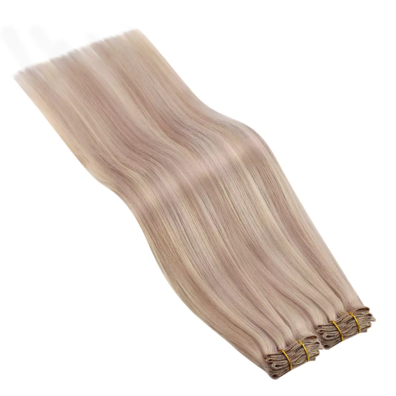 real human hair extensions clip in blonde