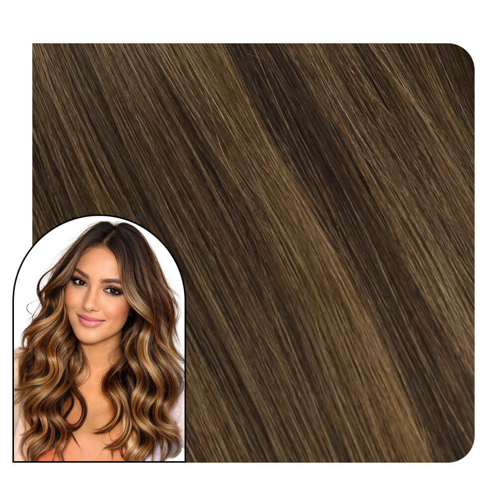 Injection Tape in Hair Extensions Real Human Hair Balayage Color