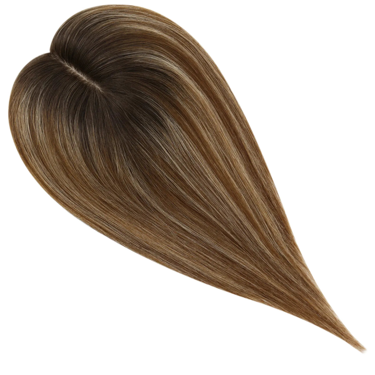 fishnet human hair topper balayage brown