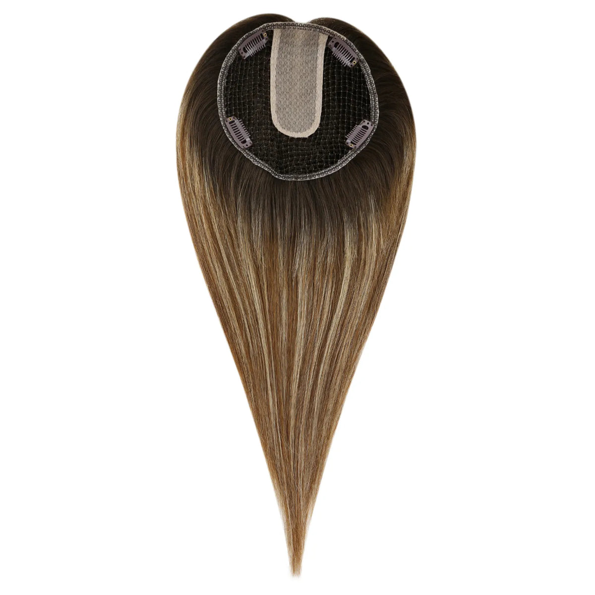 fishnet human hair topper balayage brown