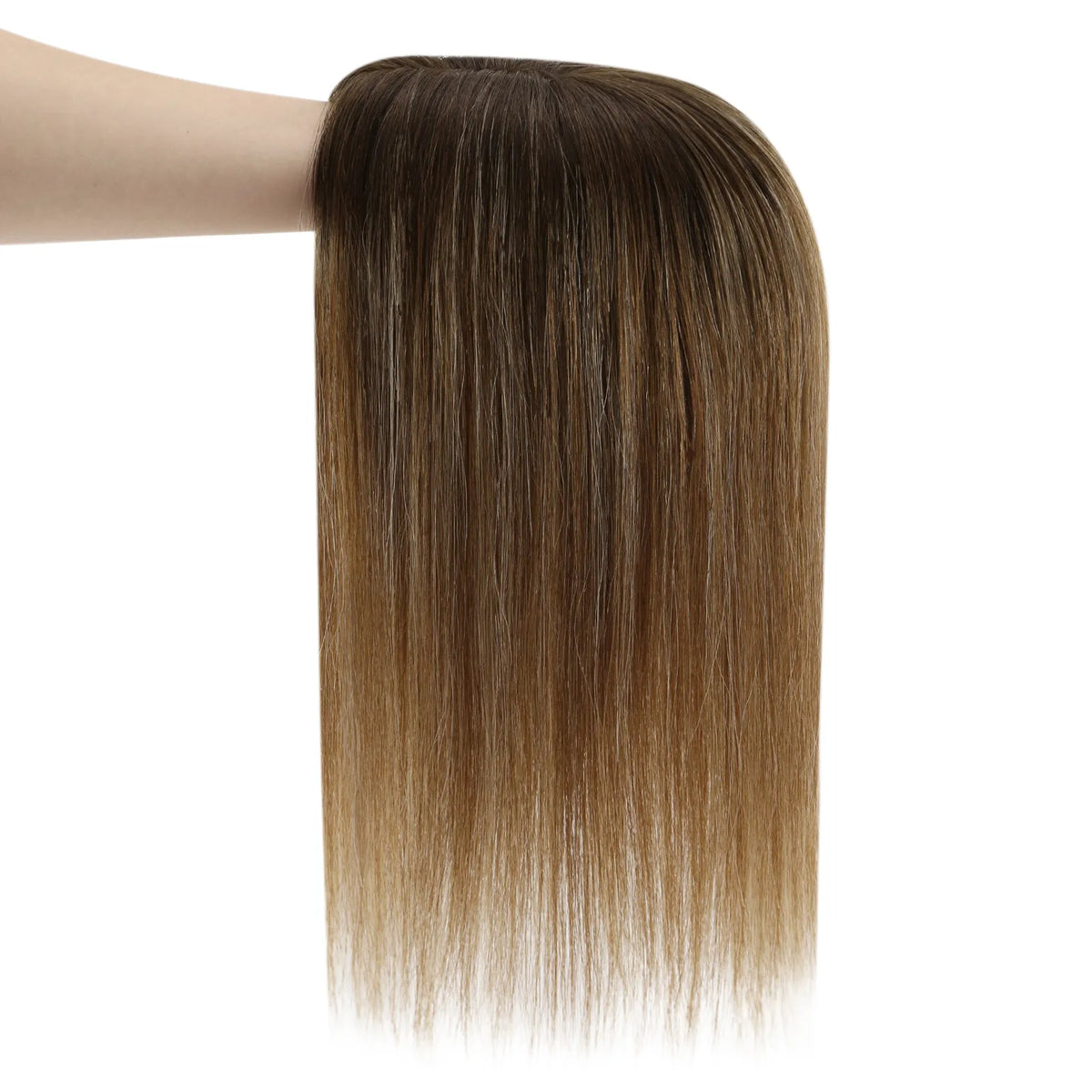 fishnet human hair topper balayage brown