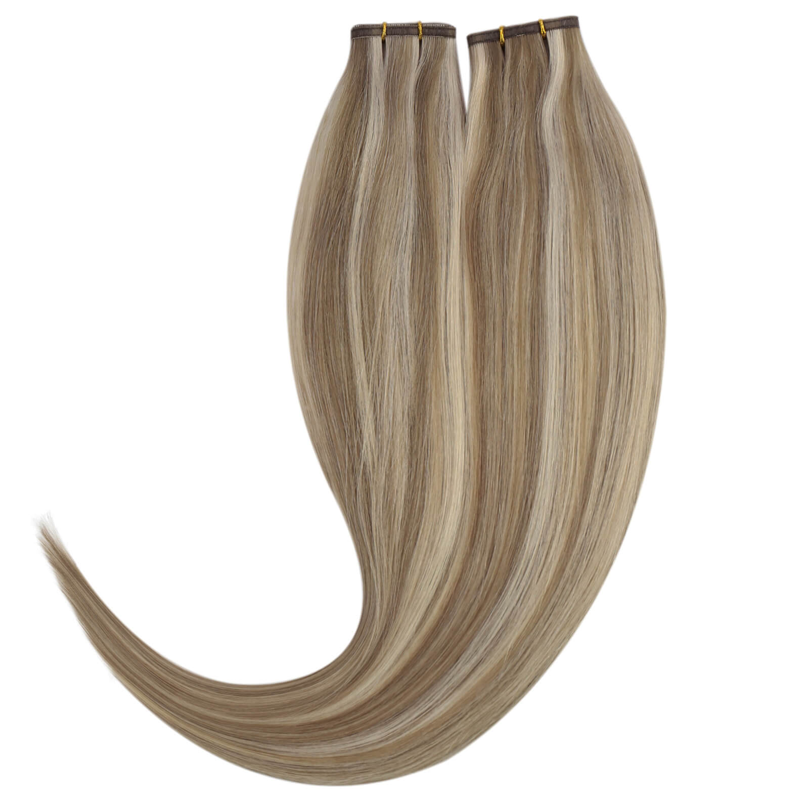 highlight blonde flat silk weft extensions