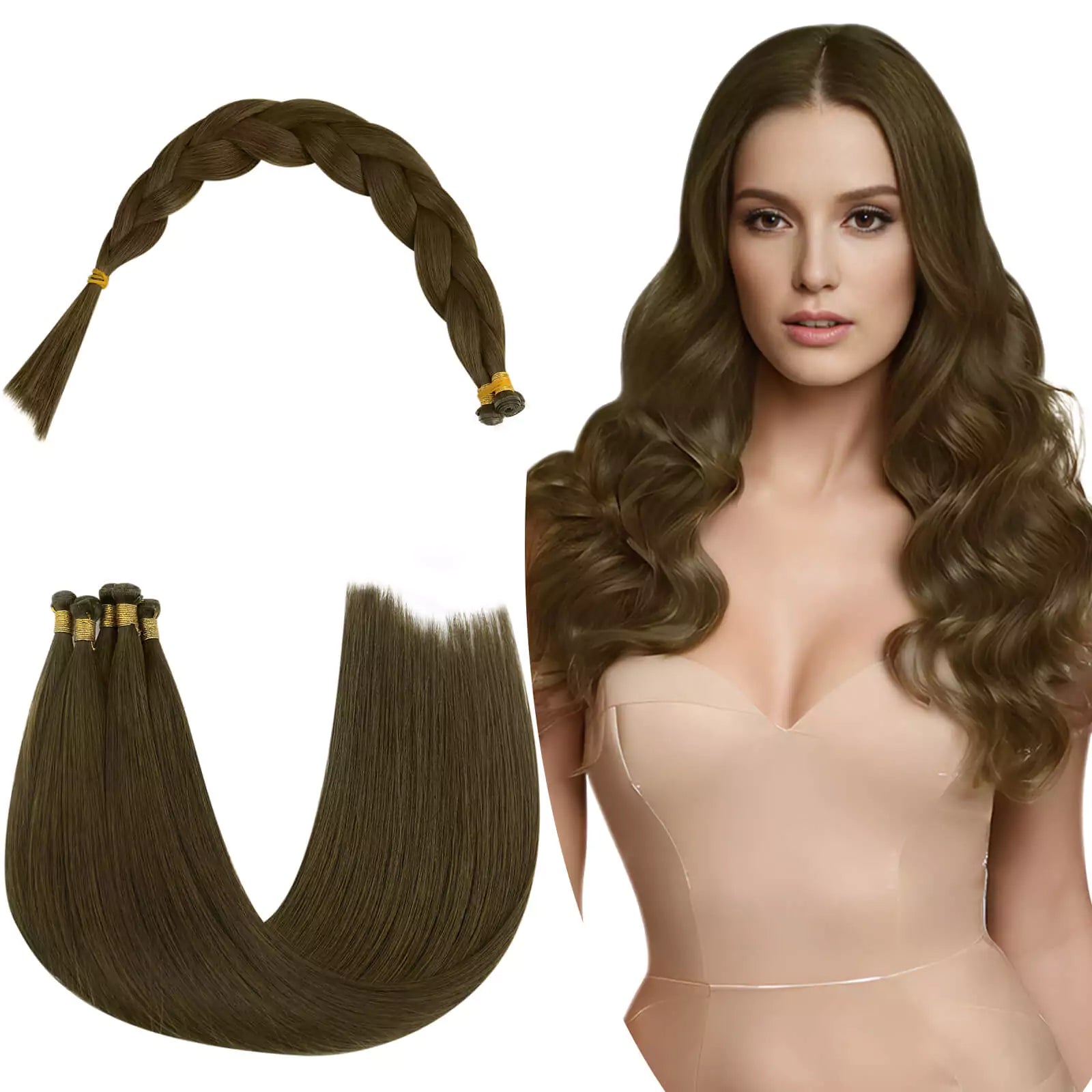 Hair Weave Style Sew in Dark Brown Genius Weft Extensions 4