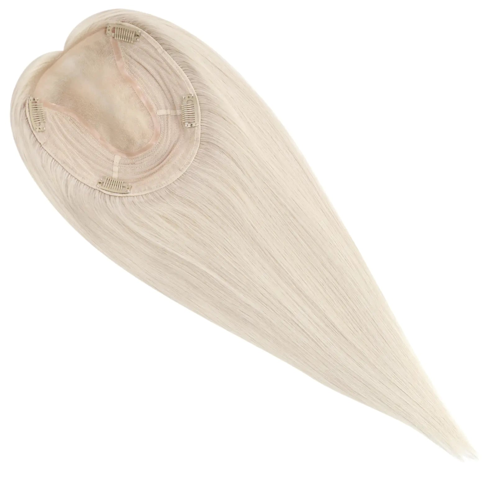 Hair Crown Topper Human Hair Platinum Blonde