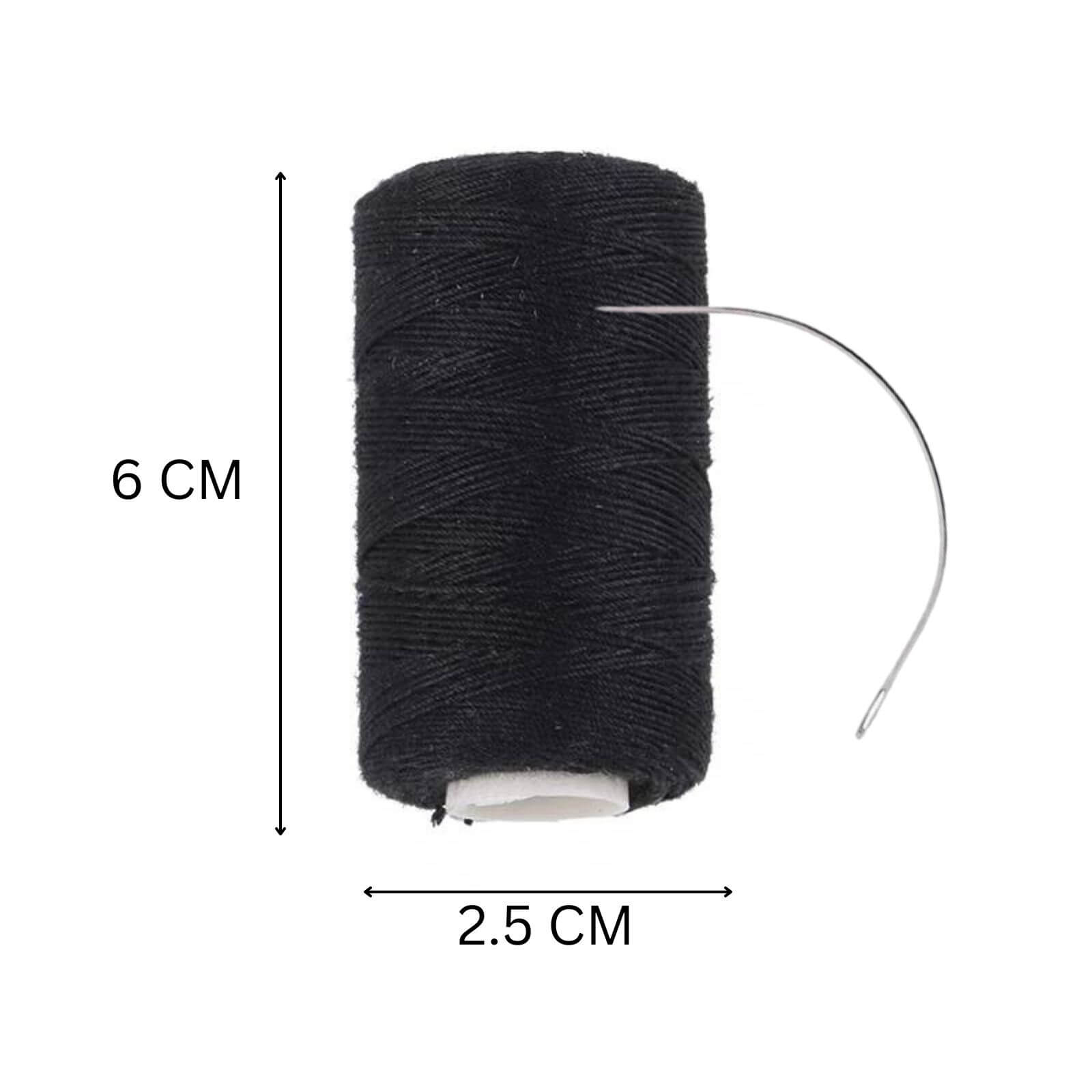 hair weft thread with C-type needle black color