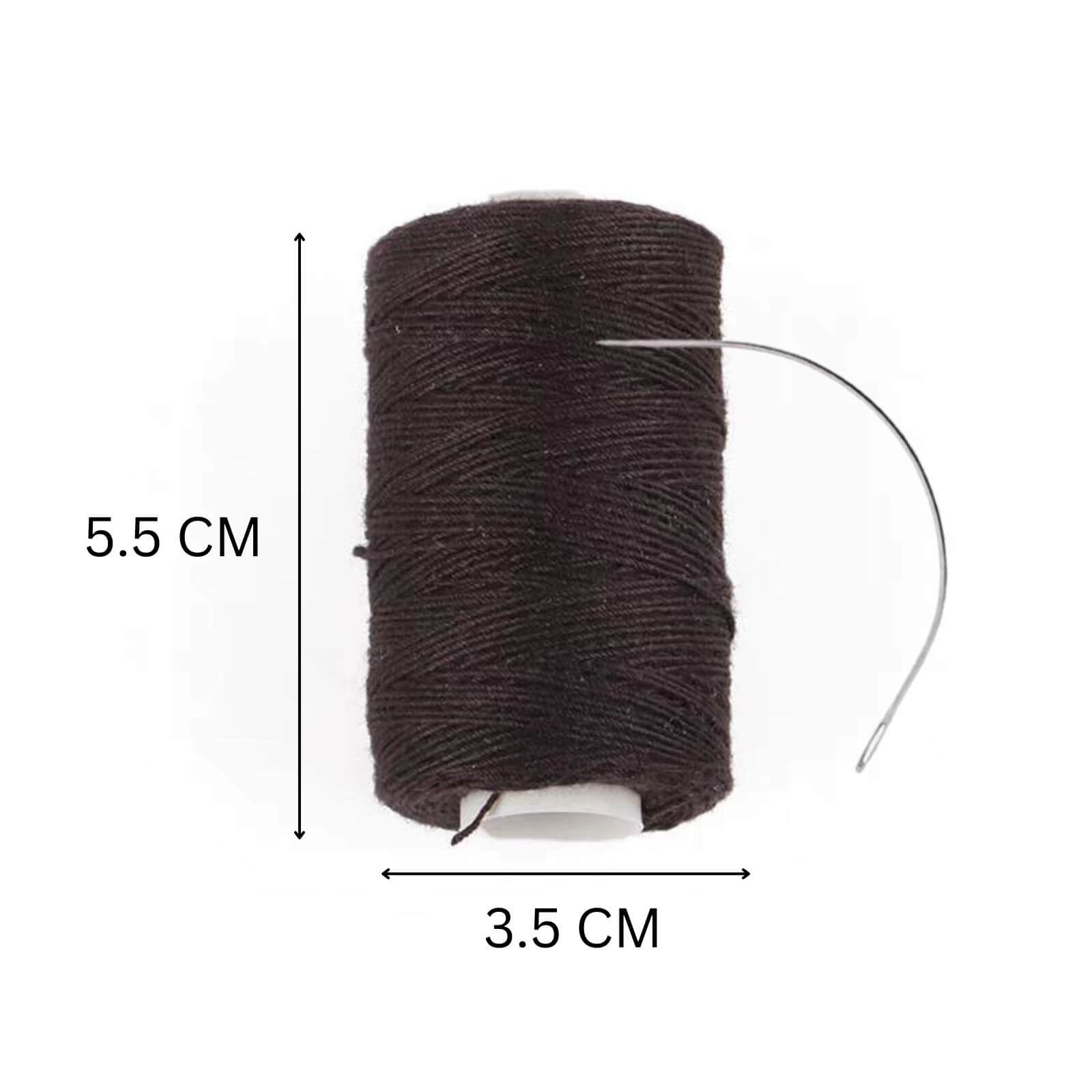 hair weft thread with C-type needle brown color