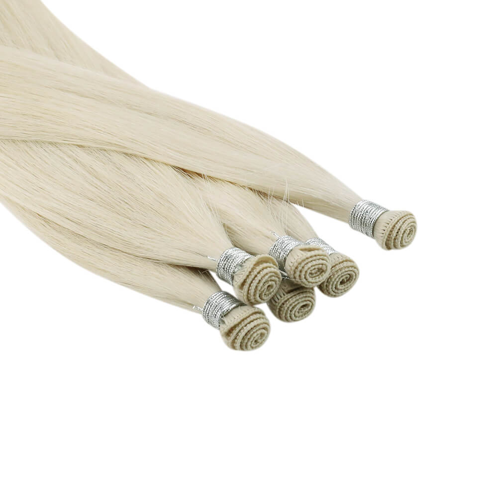 platinum blonde hand made sew in extensions