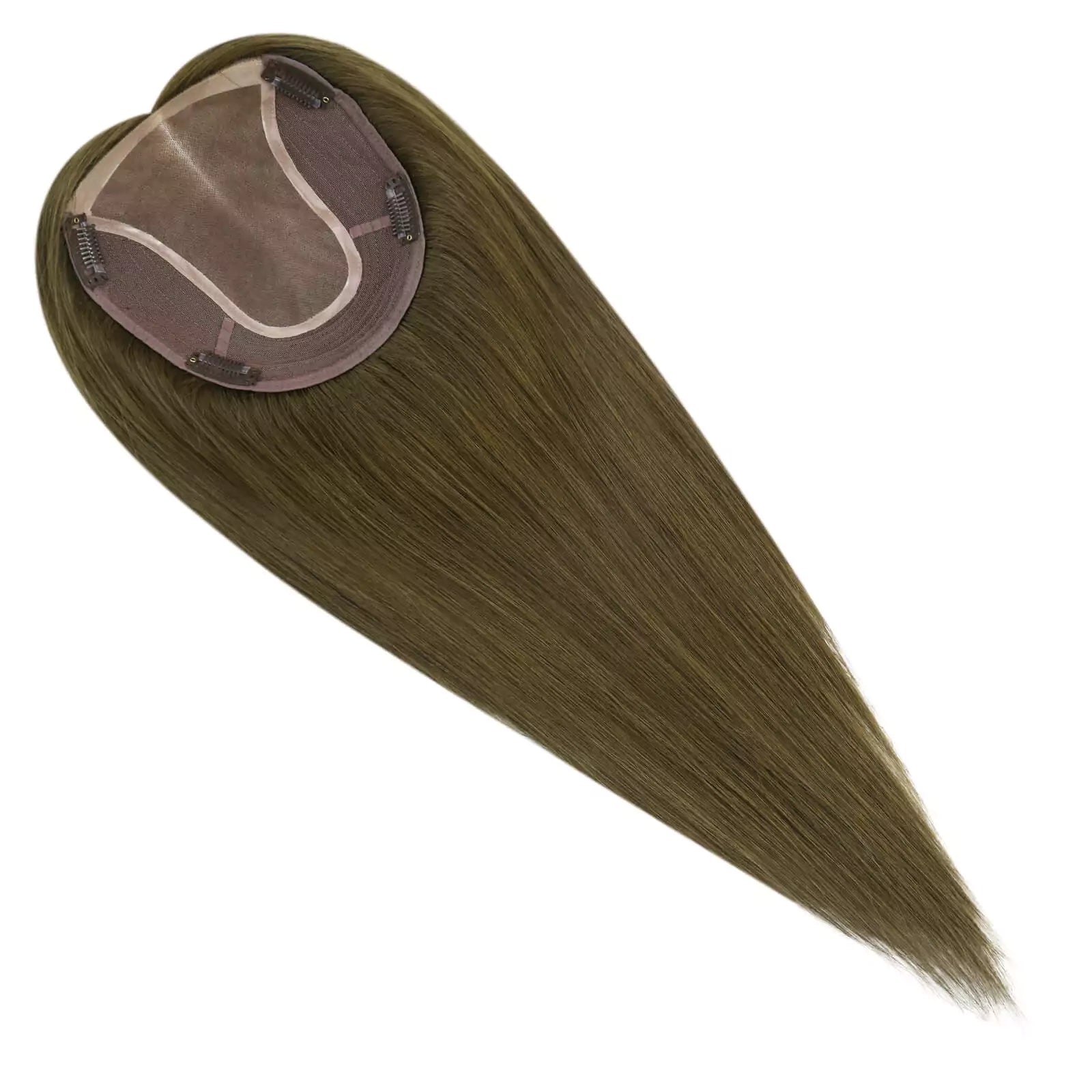 real human hair topper dark brown mono base for thinning hair