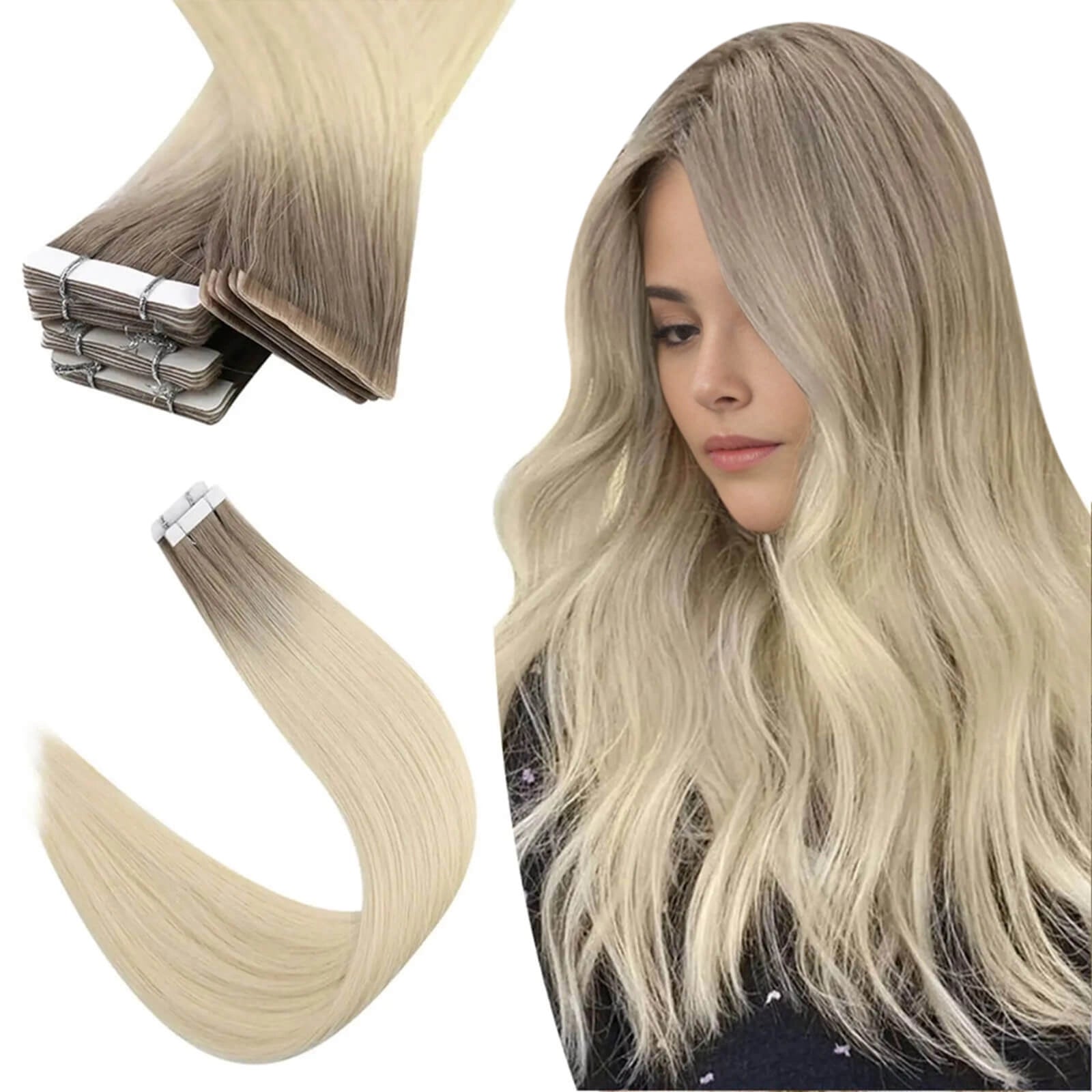 Injected Tape in Hair Extensions Real Human Hair