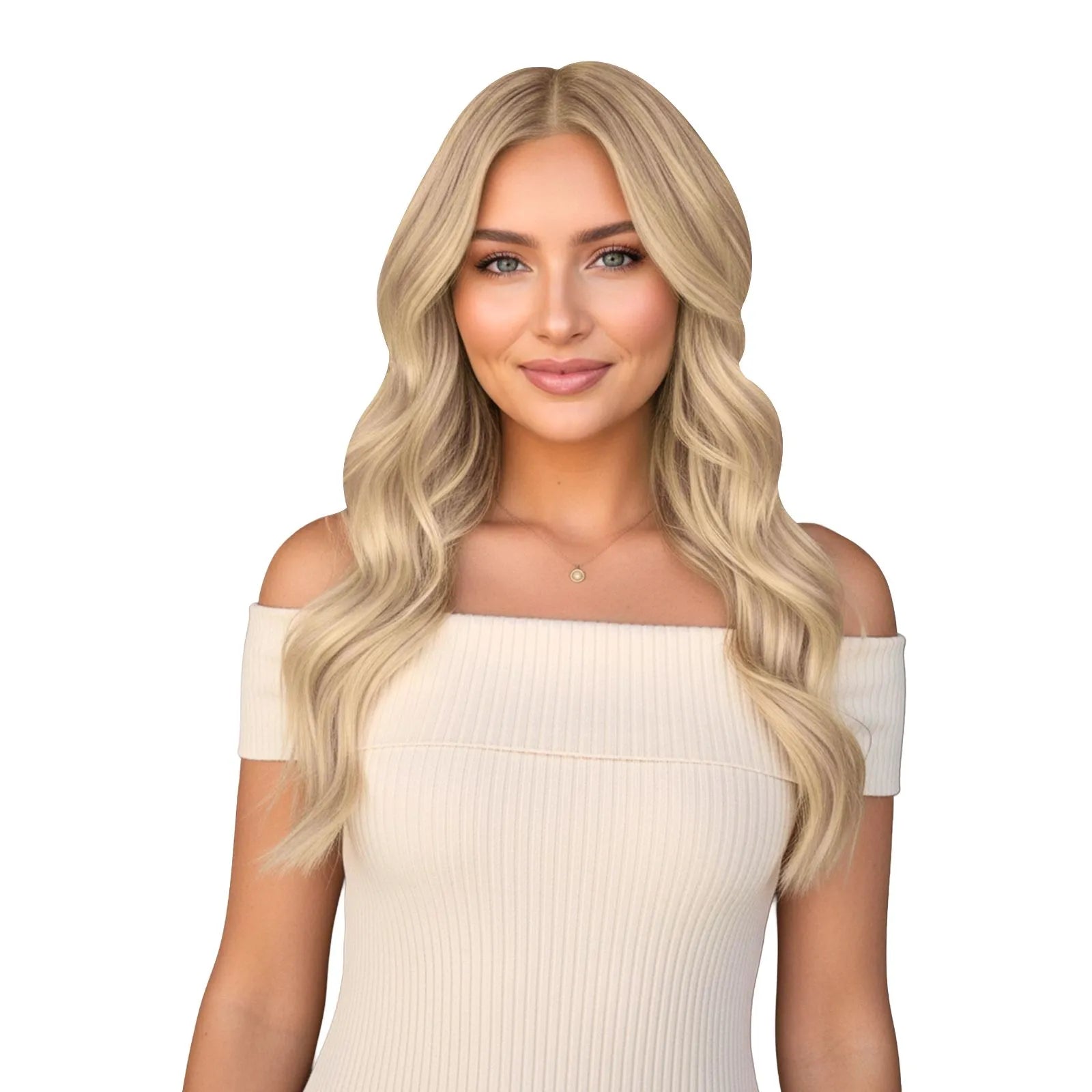 weft in hair extensions highlighted blonde