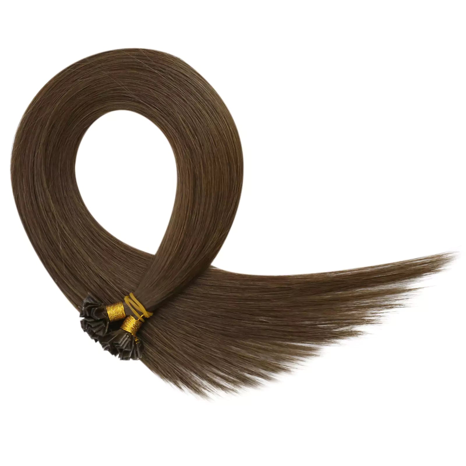 Dark Brown Human Hair K-tip Fusion Hair Extensions Solid
