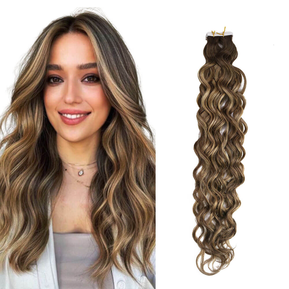 natural wave invisible injection tape in extensions 4/27/4