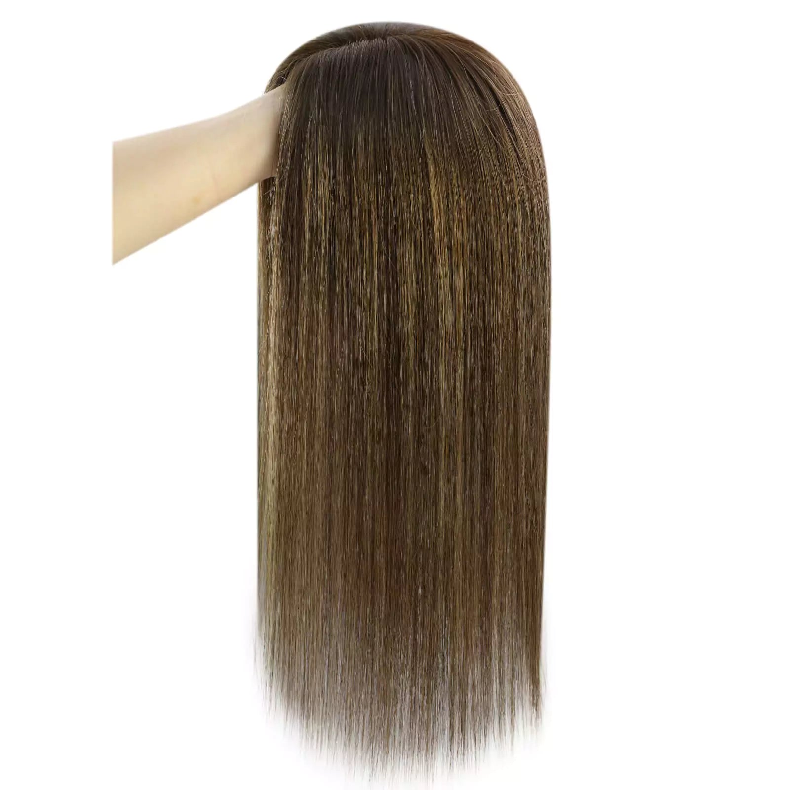 Blonde Balayage on Brown Hair Real Human Hair Toppers