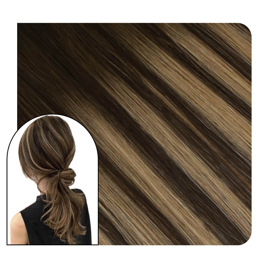 best tape in human hair extensions brown blonde