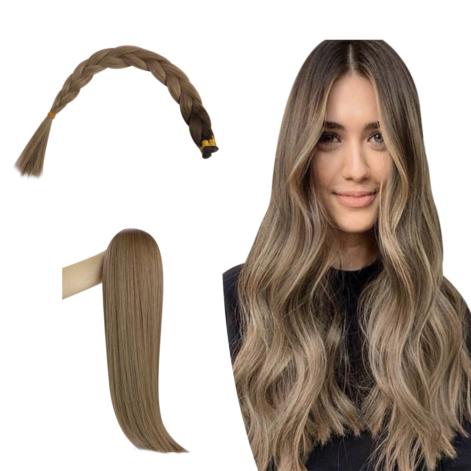 Full Cuticle Virgin Genius Weft Hair Extensions Balayage