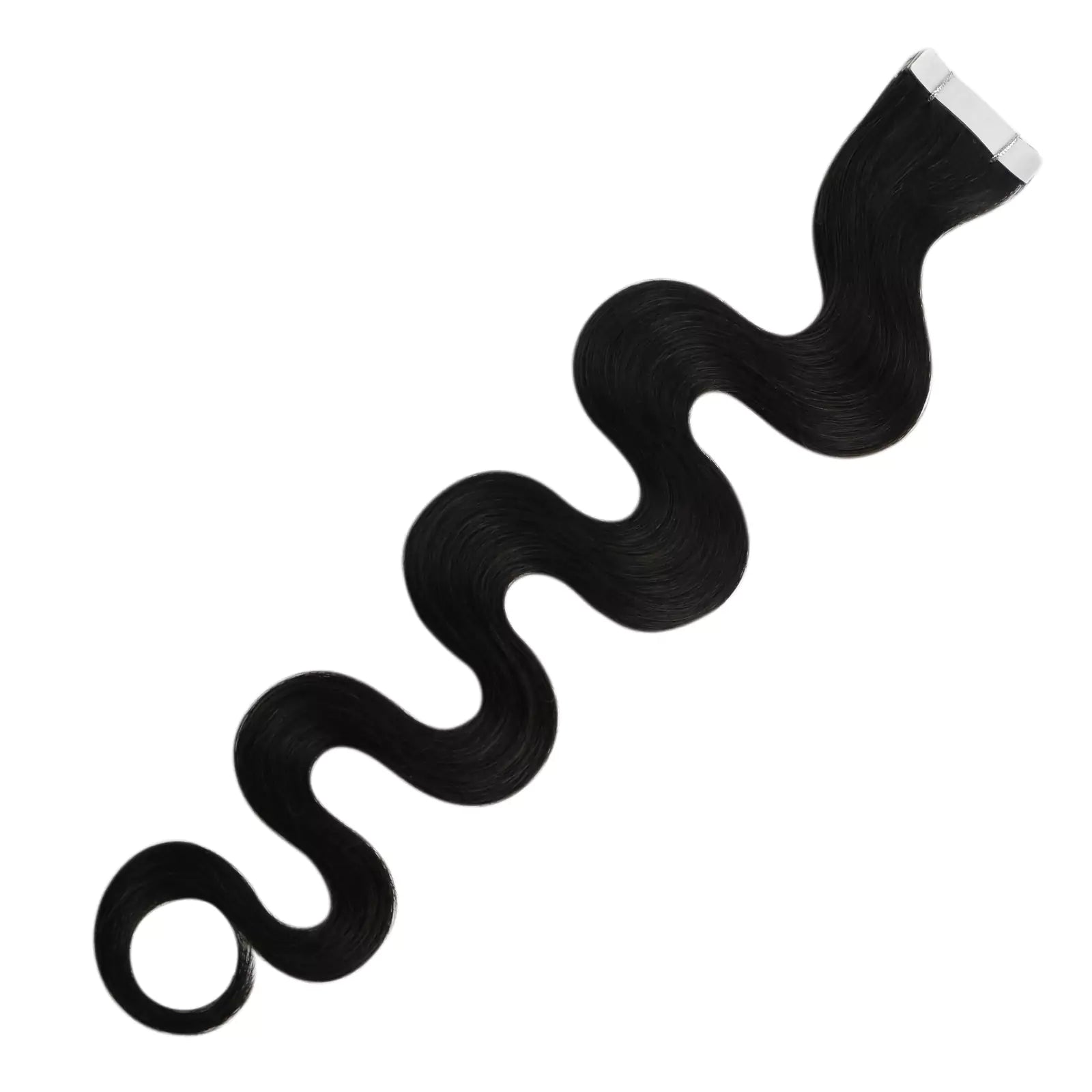 beach wavy injected tape in extensions natural black color