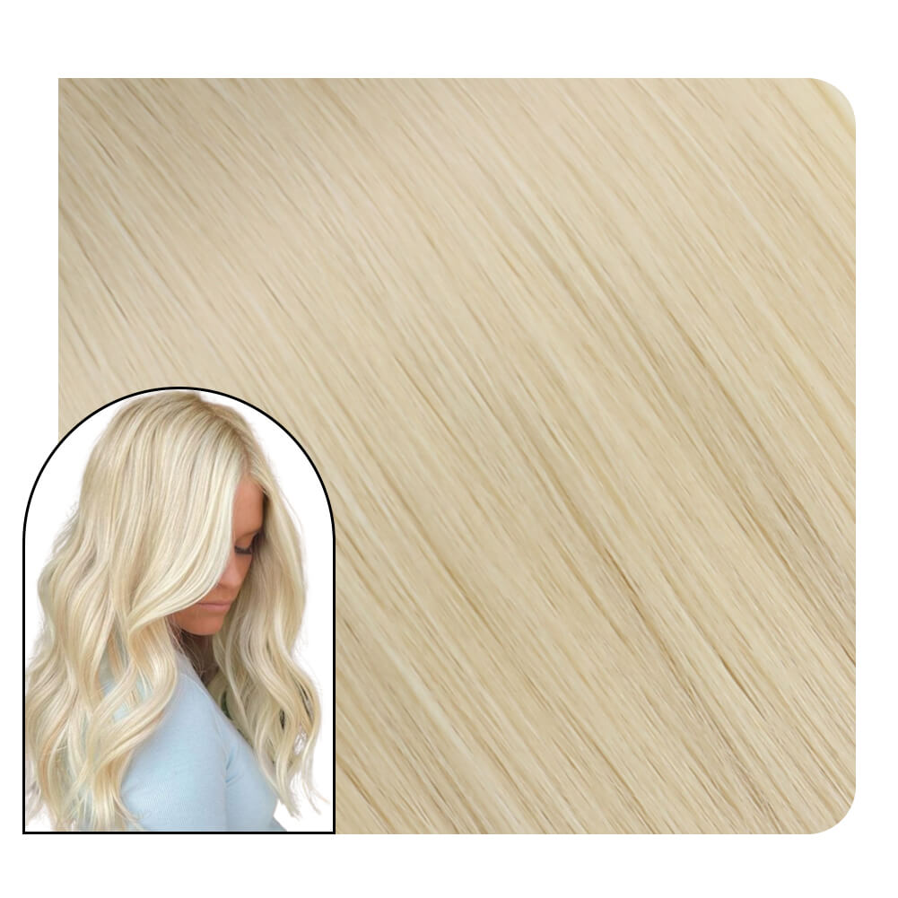 invisible tape hair platinum blonde