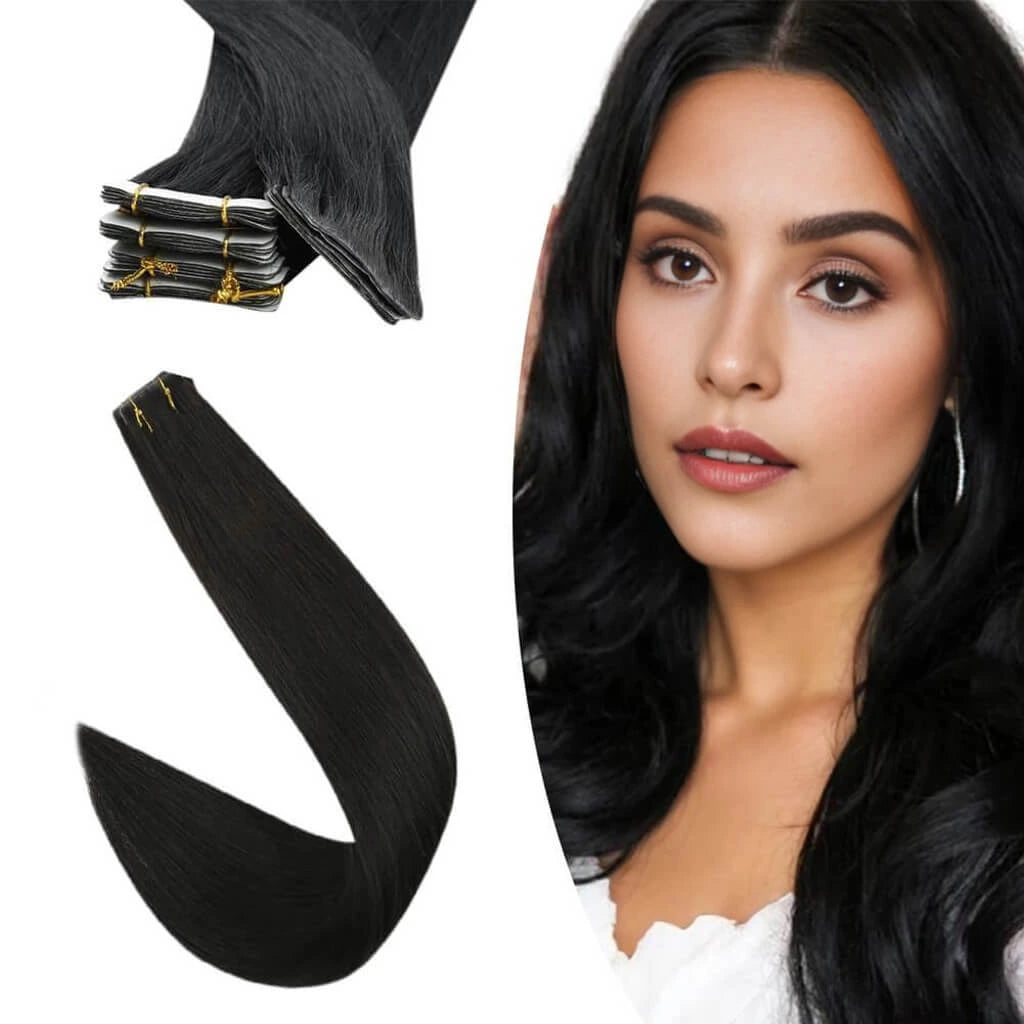 invisible virgin hair tape in hair