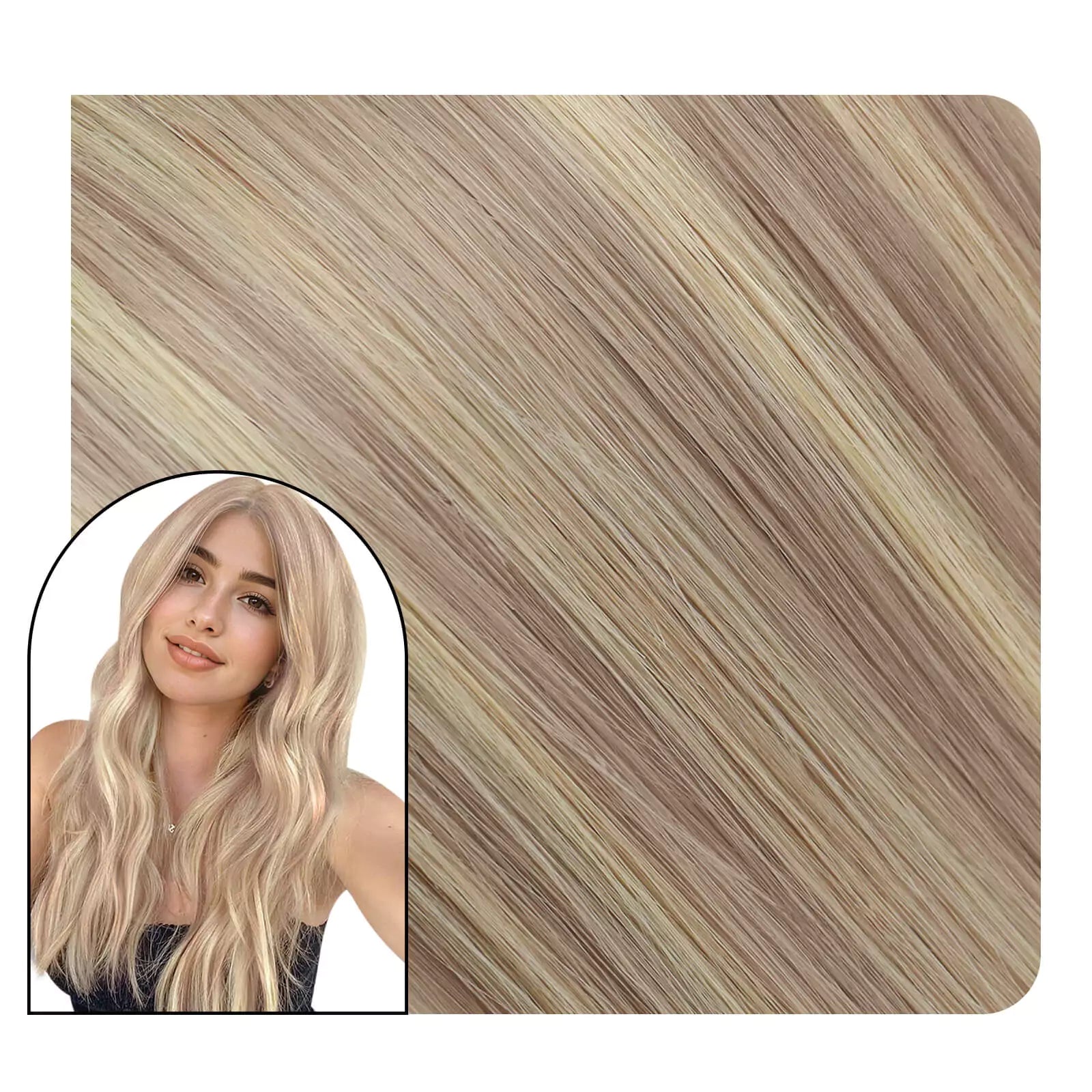 100% Human Hair Highlights Ash Blonde
