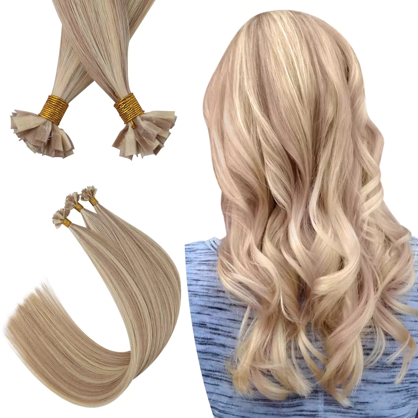 highlight blonde virgin remy human hair extensions ktips