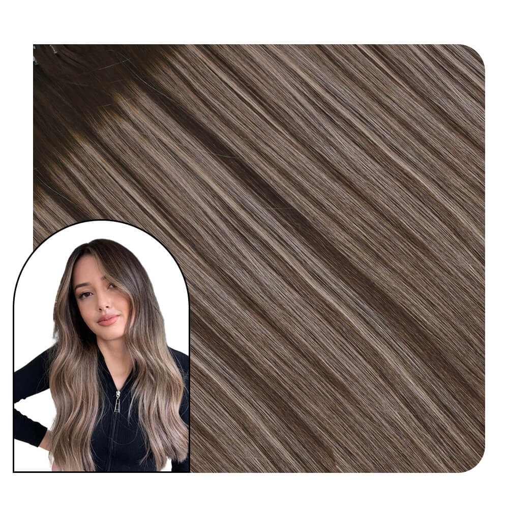 balayage brown blonde mocro ring fusion hair extensions