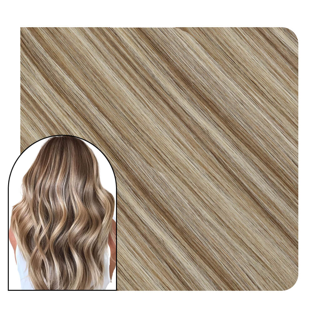 highlight micro link hair extensions brown blonde for women