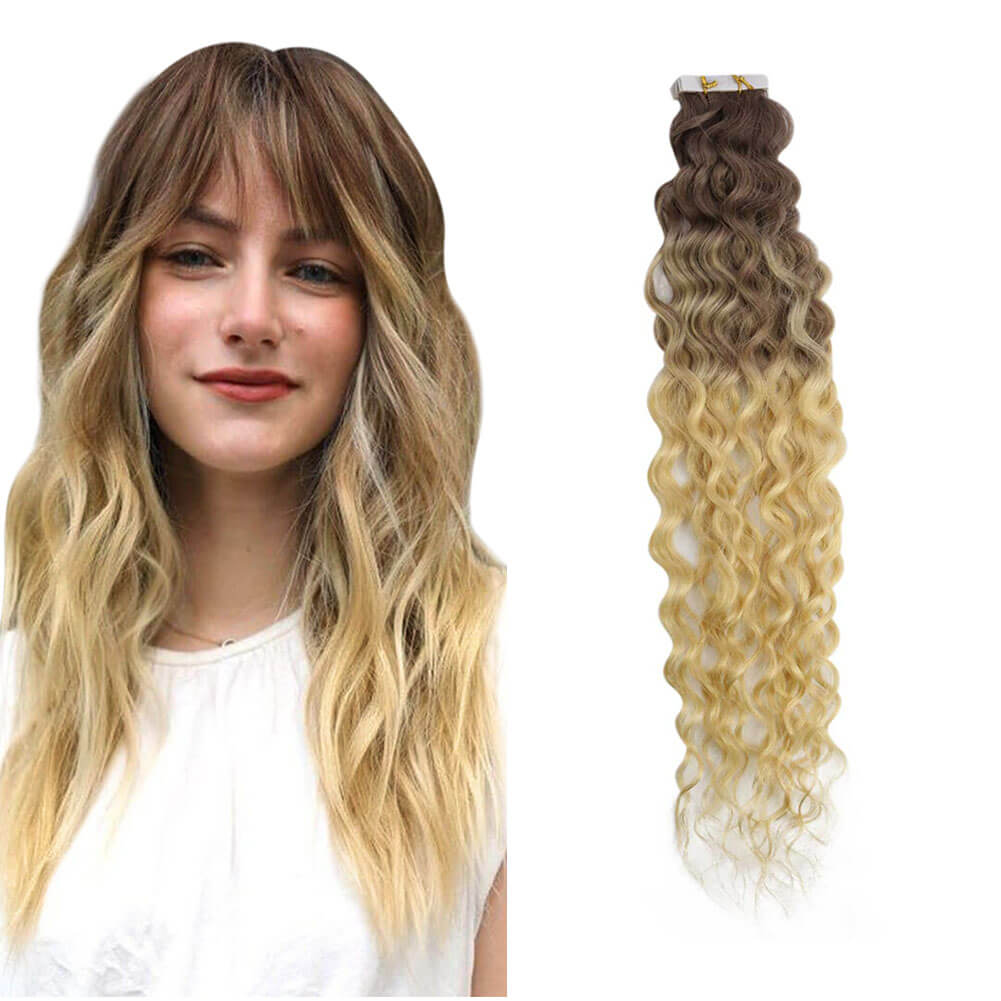 natural wave invisible injection tape in extensions 8/60