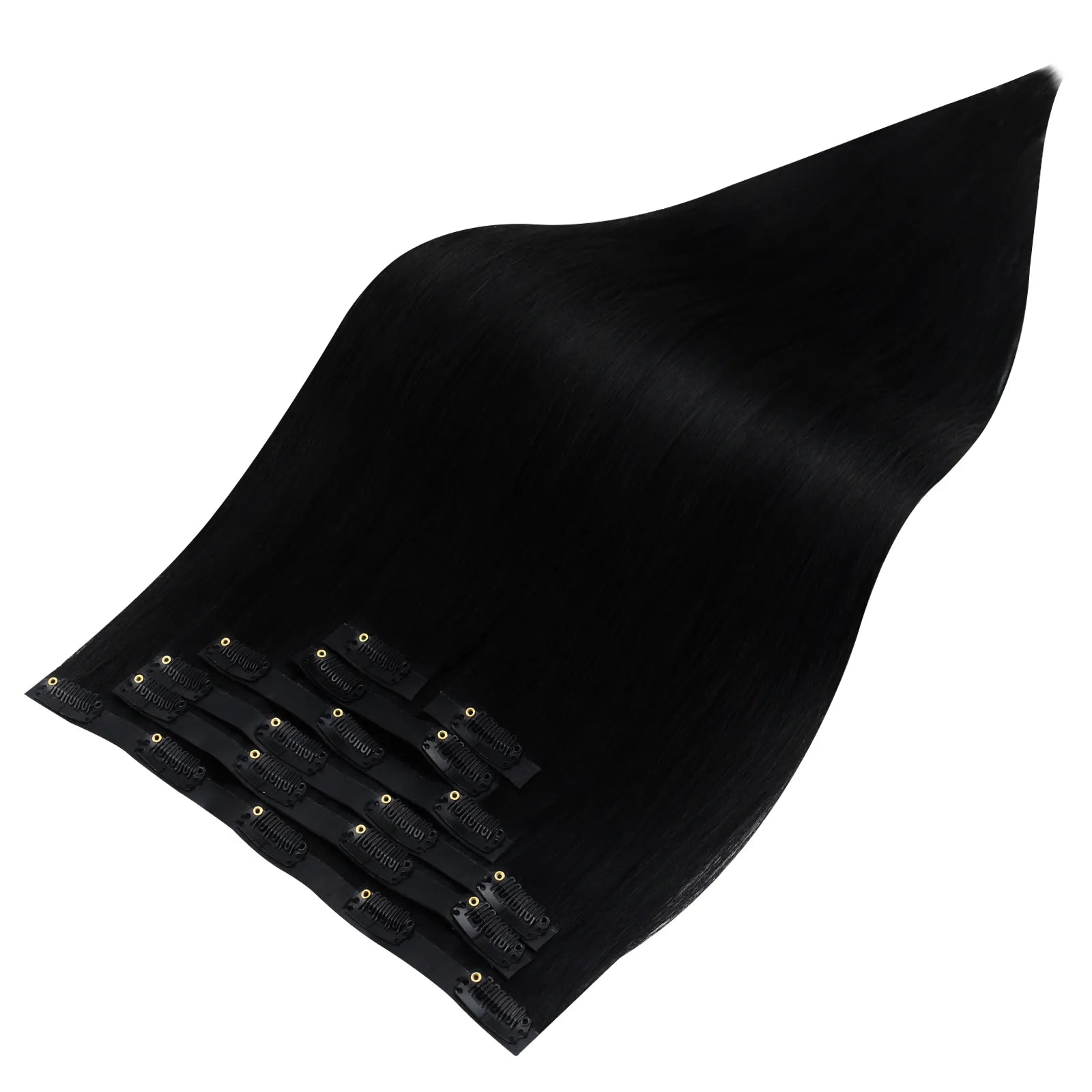 black clip in extensions 100% remy human hair