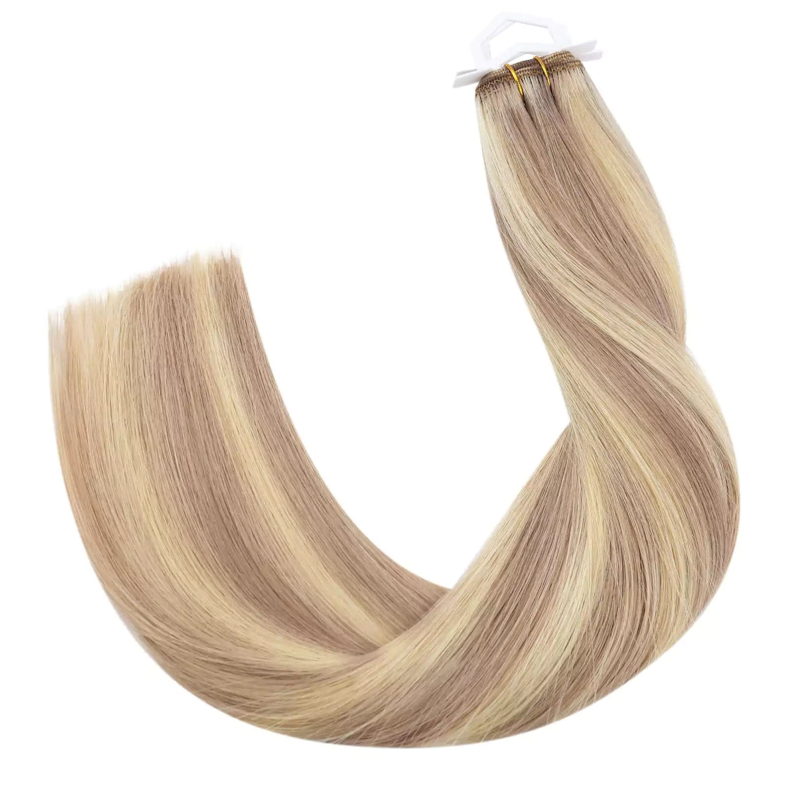 Weft Hair Extensions Sew in Two Blonde Colors 100% Human Hair 18/613