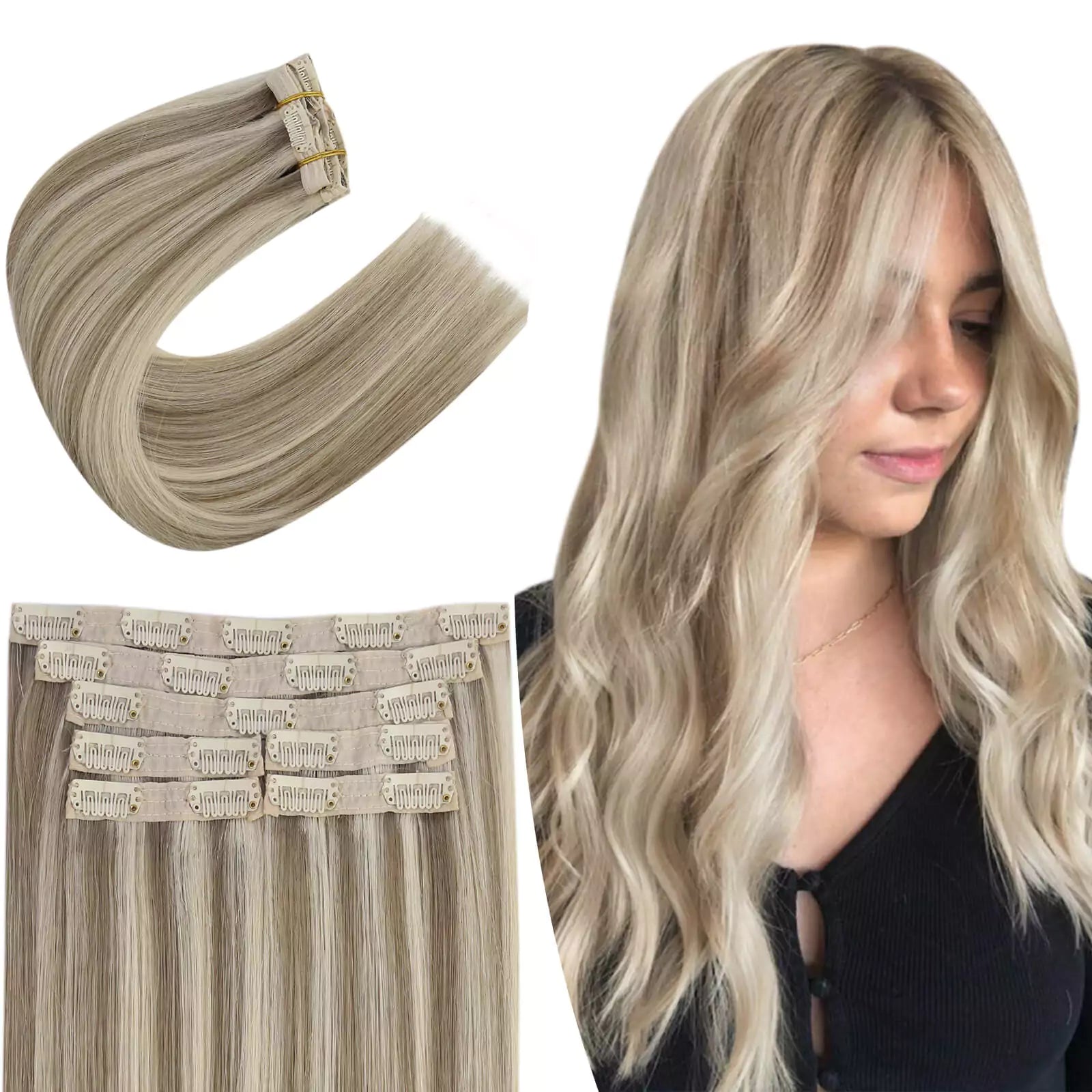 human hair extensions clip in for black hair