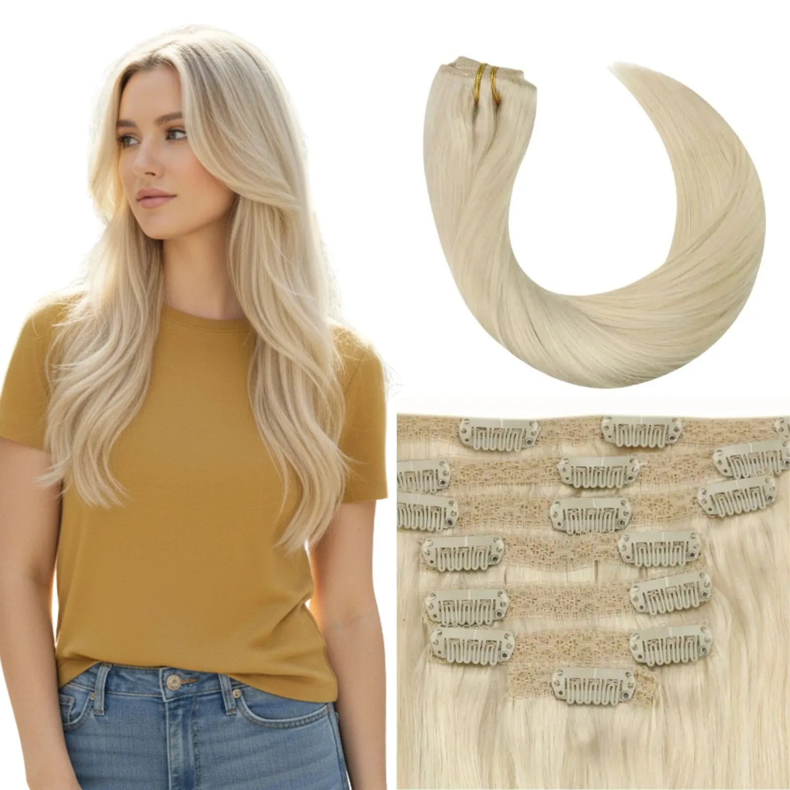 seamless human hair extensions blonde hair for thin hair