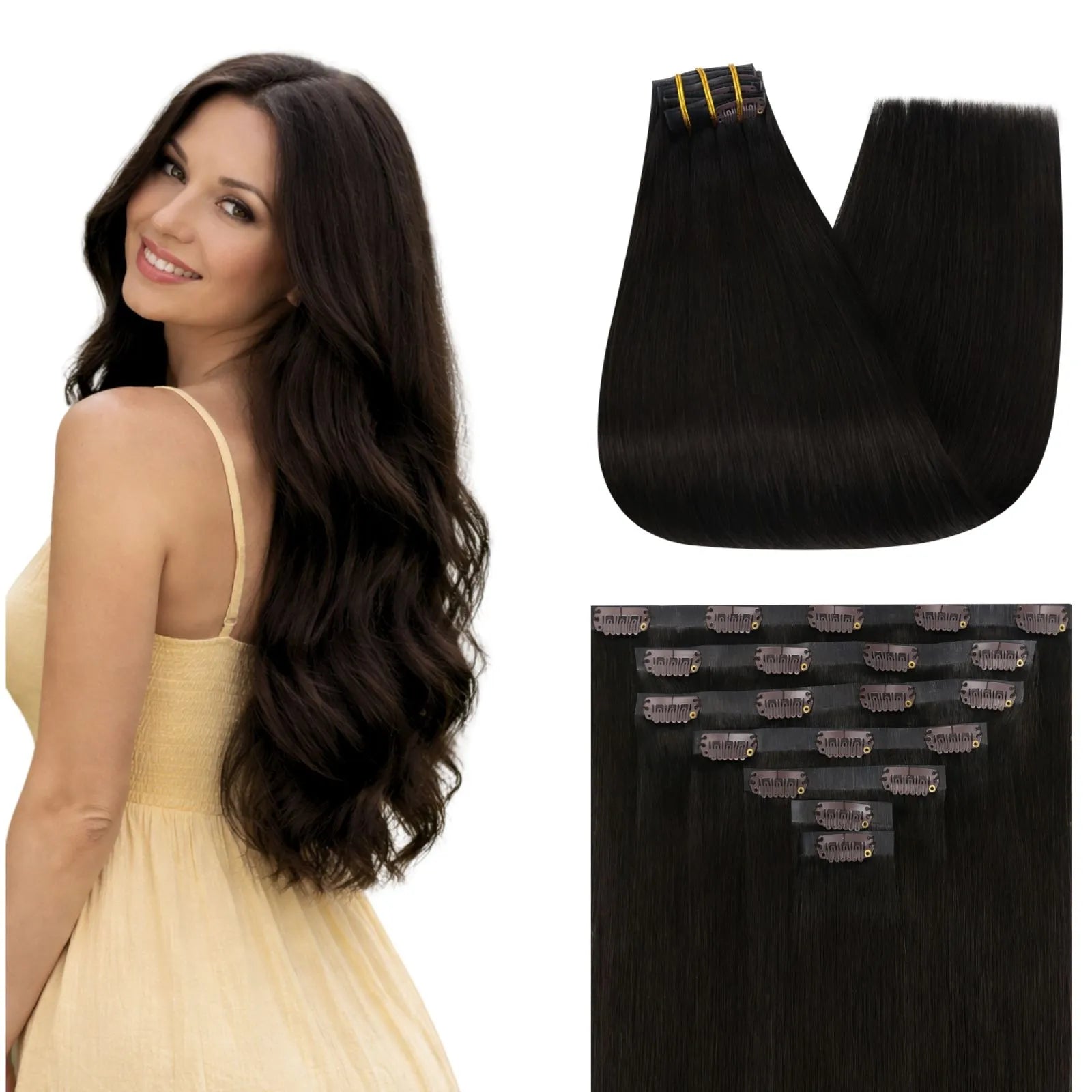 Seamless Injected PU Clip in Extensions Human Hair